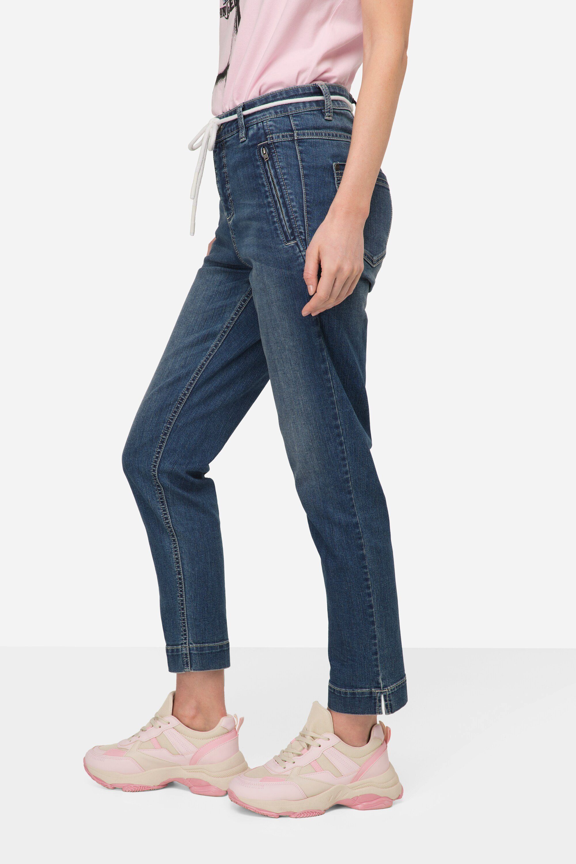 7/8-PushUp Regular-fit-Jeans Zipptaschen Wash-Effekte Julia denim Jeans Laurasøn blue