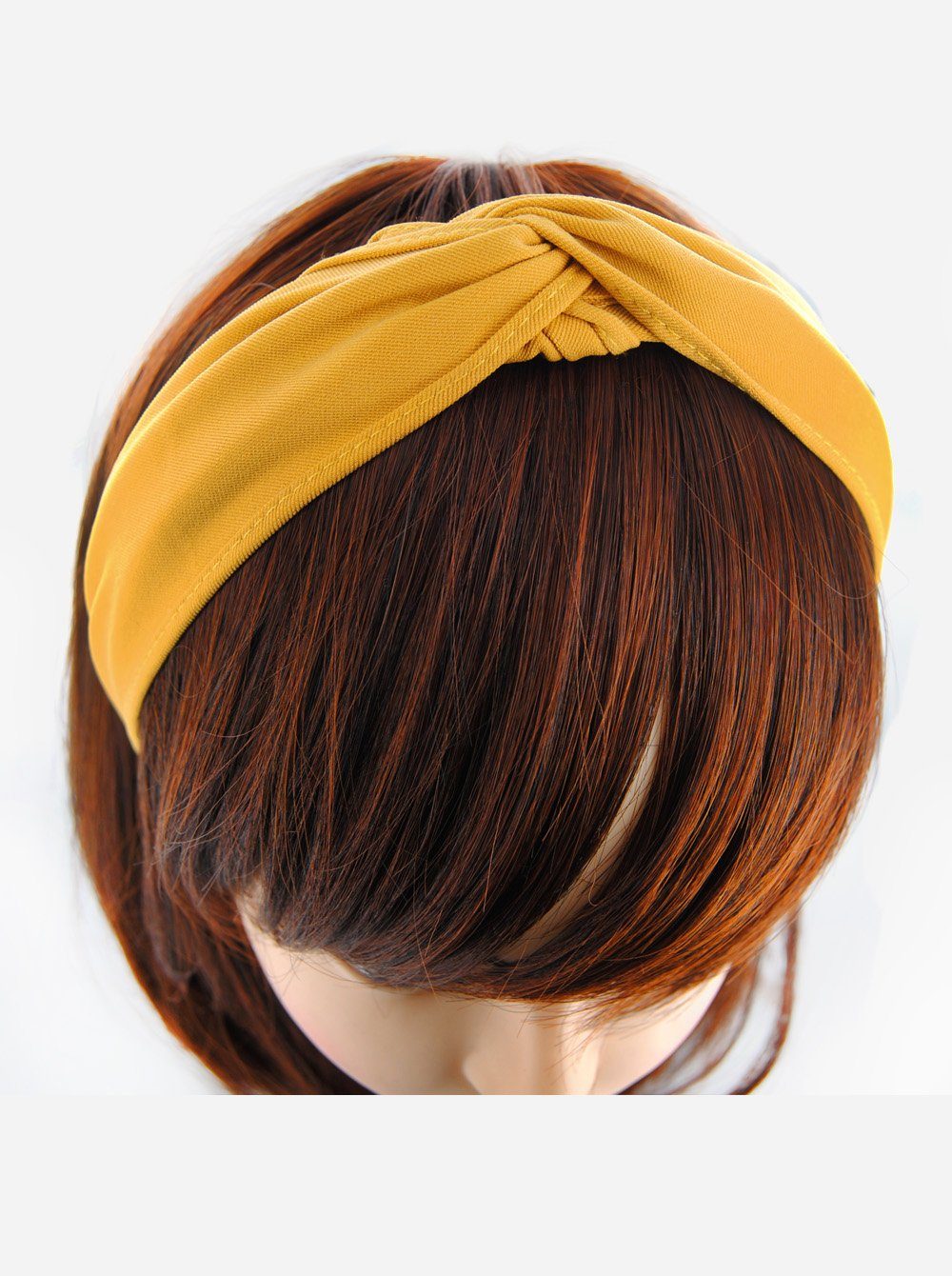 axy Haarreif Breiter Haarreif mit Gelb Haarband Vintage Damen raffinierten Klassik-Look Knoten, Haareifen