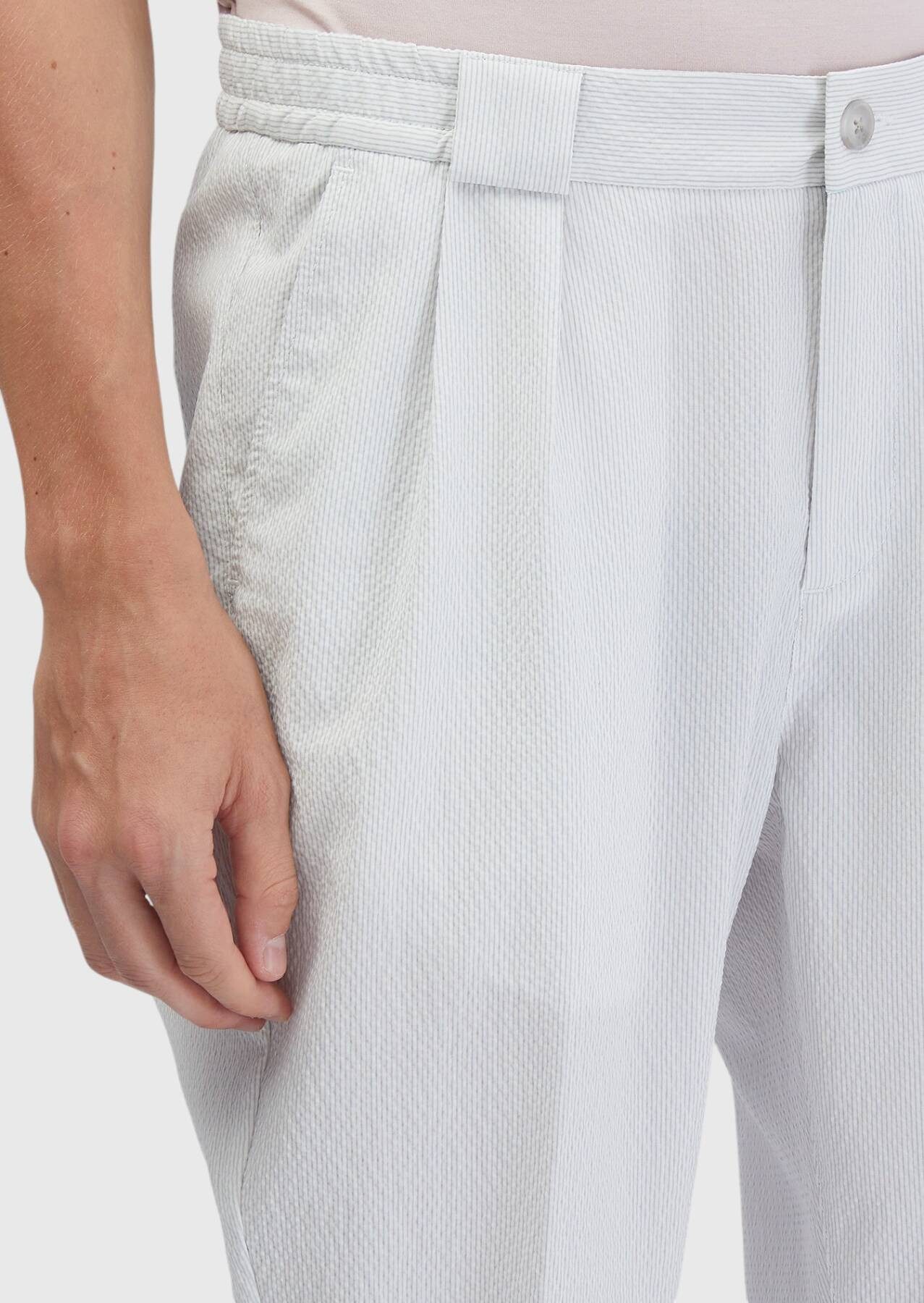 RAMSEY Jogger Pants Weiße, gewebte Jogginghose für den Alltag