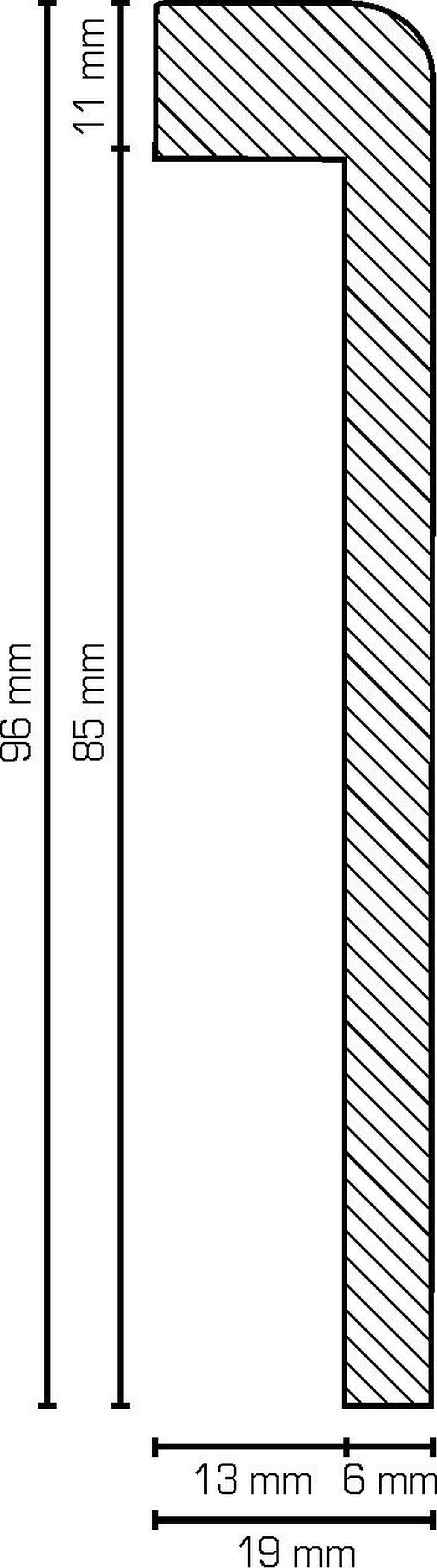 Südbrock Sockelleiste Abdeckleiste Fliesensockel 19 x 96 mm MDF foliert Dekor Bronze, L: 250 cm, H: 9.6 cm, 1-St.
