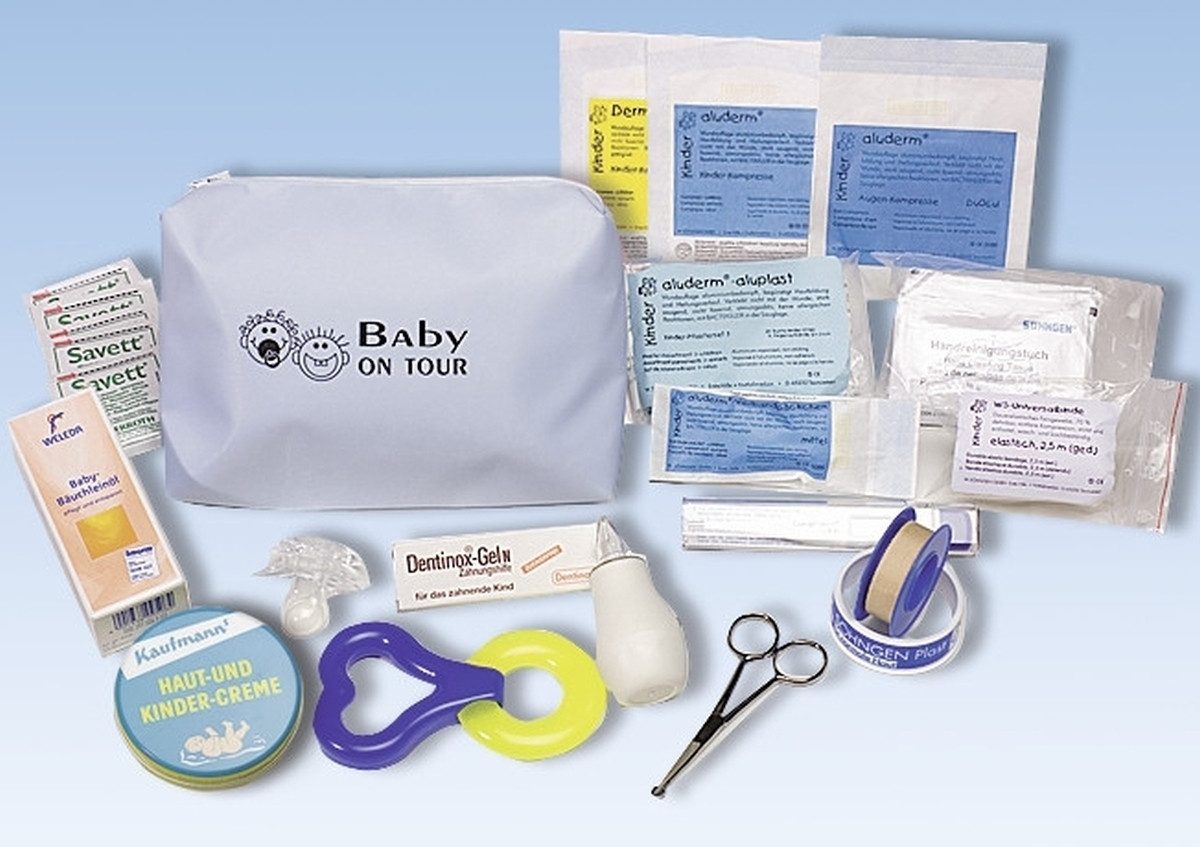Erste-Hilfe-Set Erste-Hilfe-Tasche Baby on Tour hellblau.