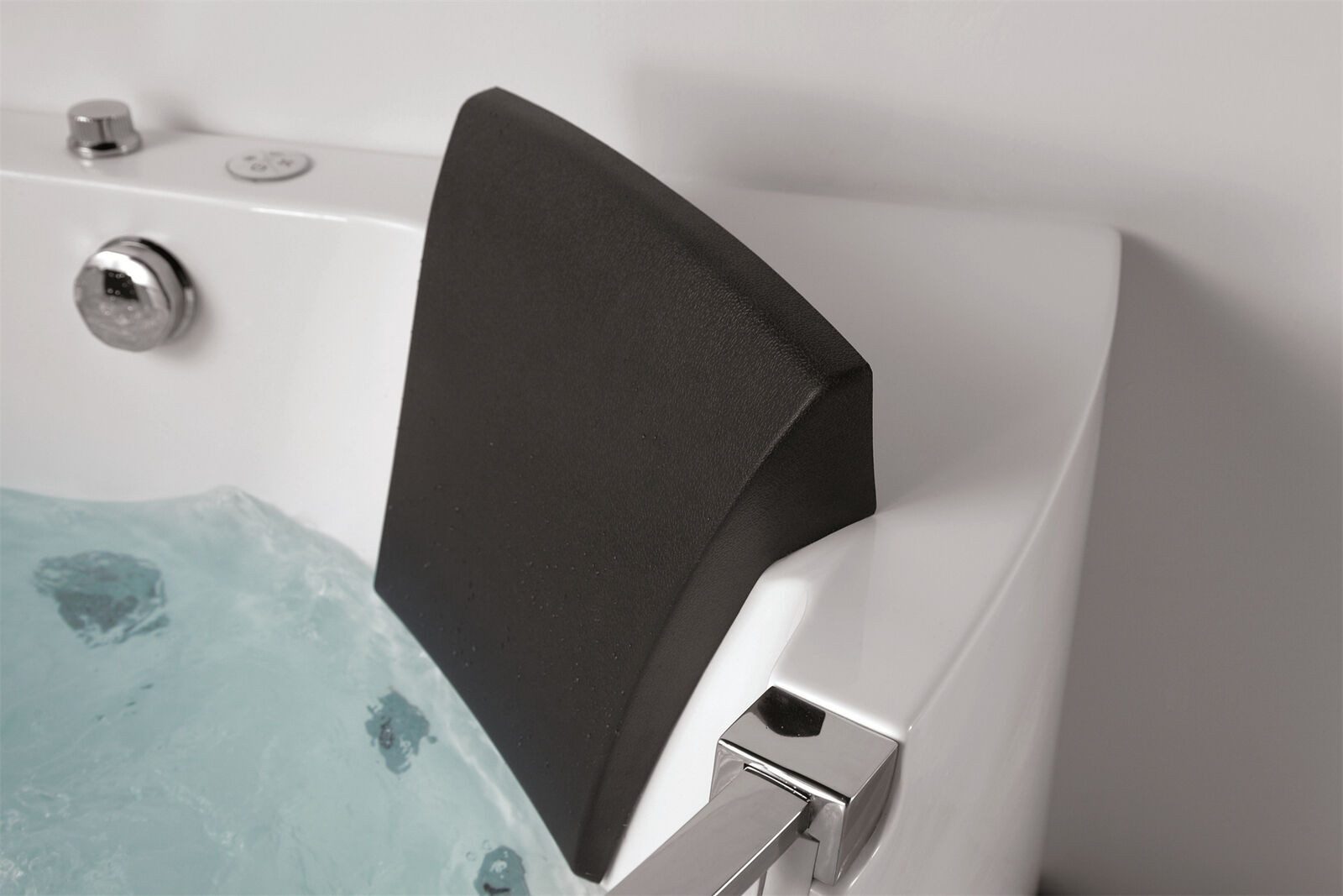 JVmoebel Whirlpool-Badewanne Whirlpool Badewanne Glas LED Licht Armaturen Eckbadewanne Wanne, (1-tlg), Made in Europa