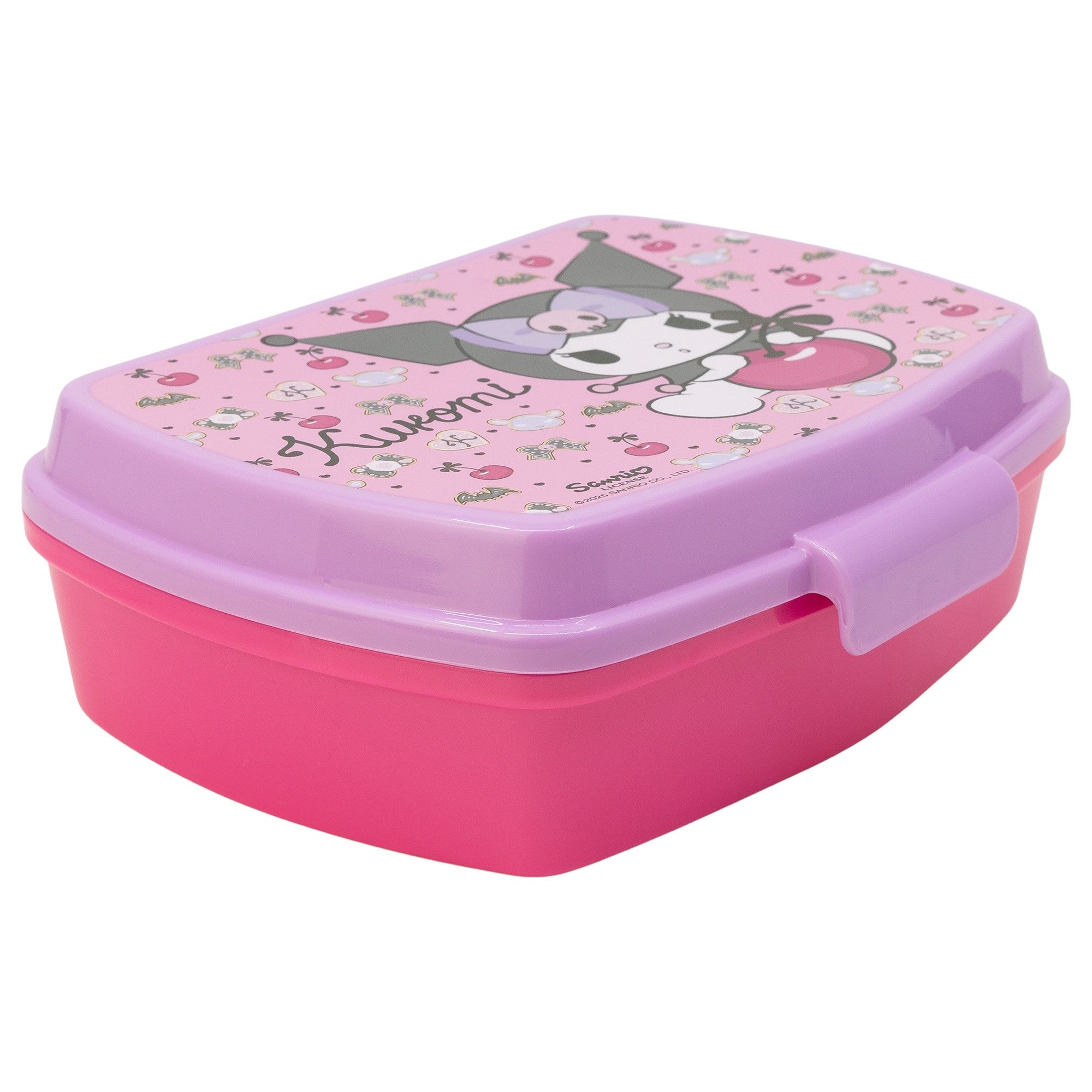 Hello Kitty Lunchbox Kuromi 2 tlg. Lunch Set Brotdose mit 3 Kammern 1 Kammer Brotdose, (Spar-Set, 2-tlg., Spar-Set)