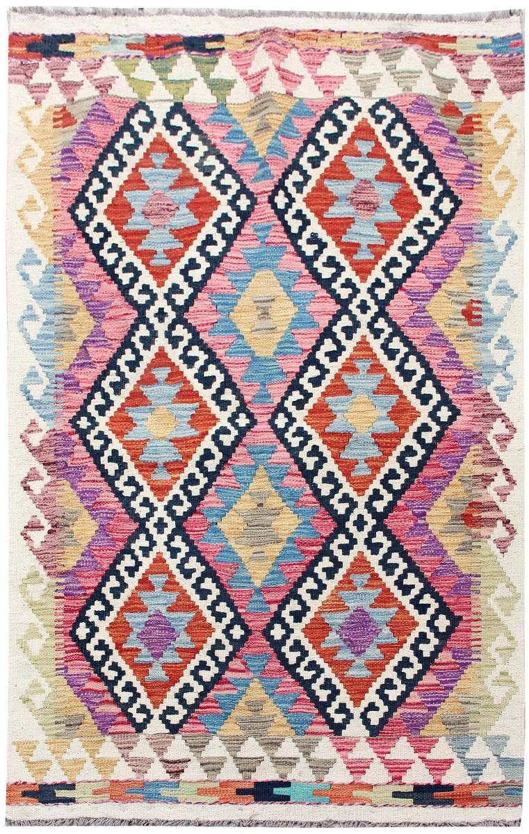 Orientteppich Kelim Afghan 98x152 Handgewebter Orientteppich, Nain Trading, rechteckig, Höhe: 3 mm