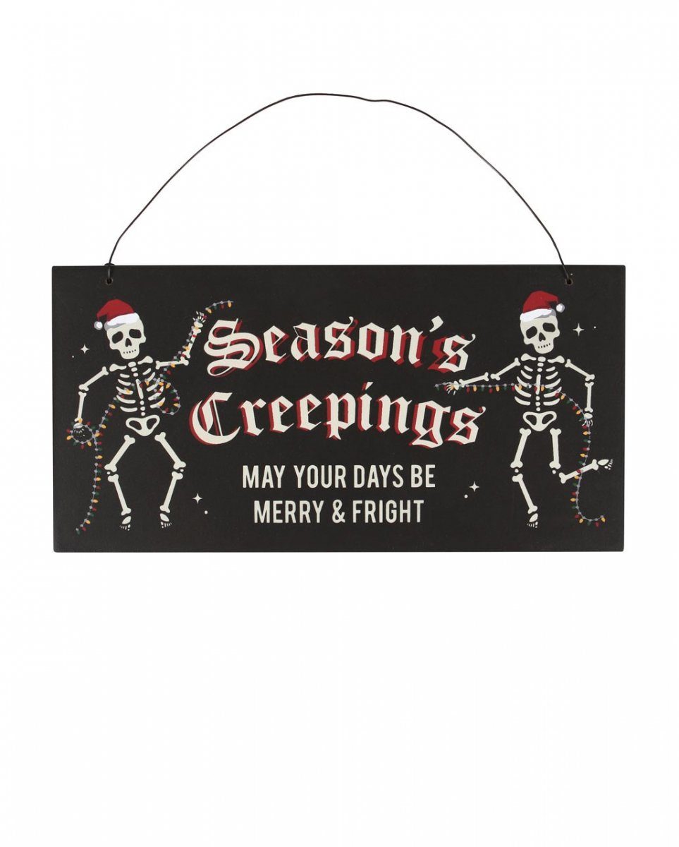 Horror-Shop zum Holzschild Season's Aufhängen Dekofigur Creepings