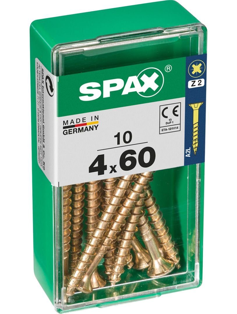 x 10 2 Spax Stk. Universalschrauben Holzbauschraube mm - 60 SPAX PZ 4.0