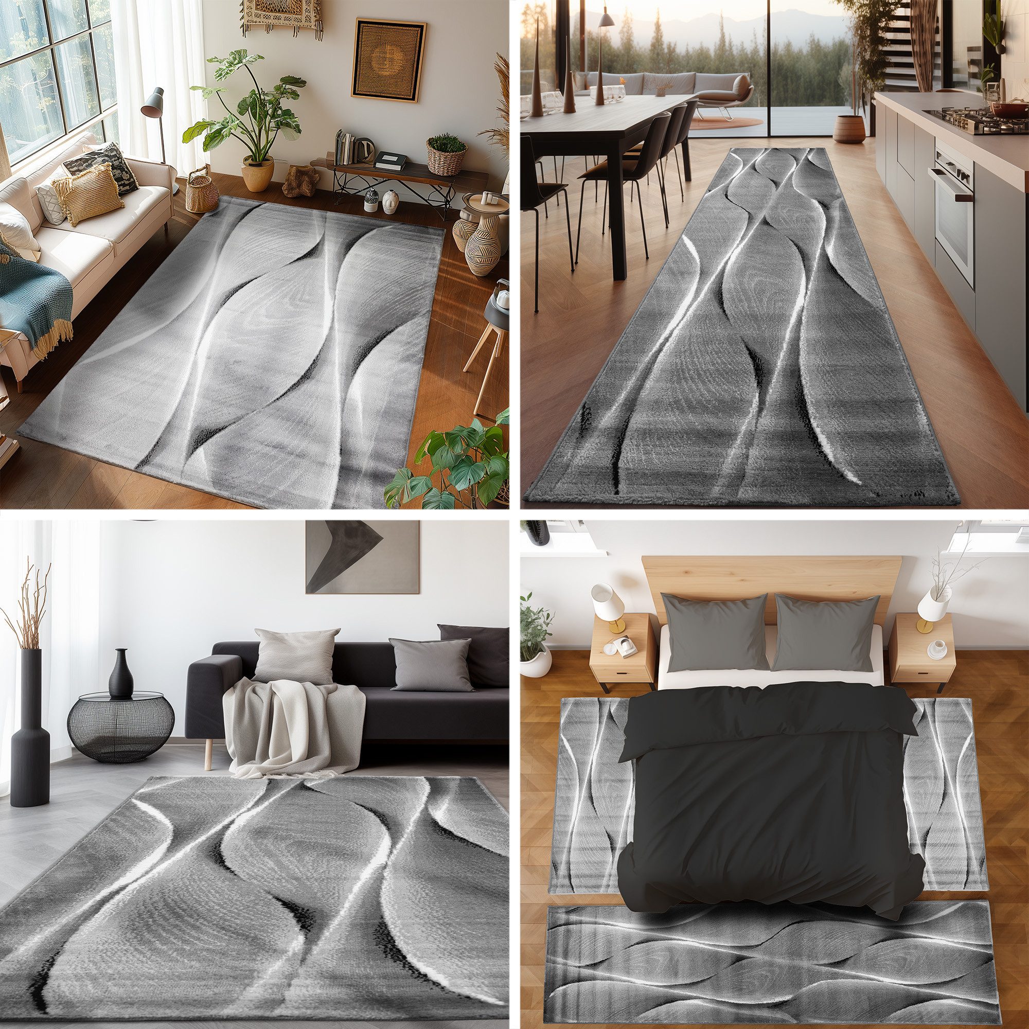 SIMPEX24 Kurzflor-Bettumrandung Ombre Design, Höhe 12 günstig online kaufen
