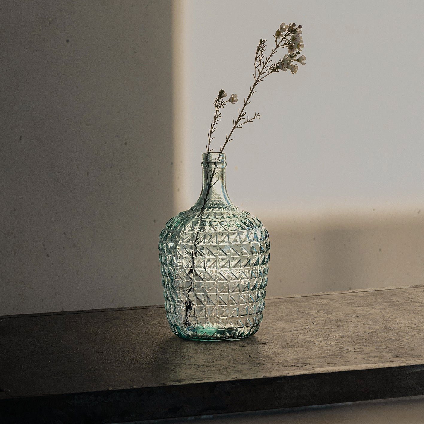 "Valentina", up Tischvase the 100 way % transparent Altglas, Vase