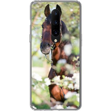 MuchoWow Handyhülle Pferde - Blüte - Frühling - Tiere, Phone Case, Handyhülle OnePlus 7 Pro, Silikon, Schutzhülle