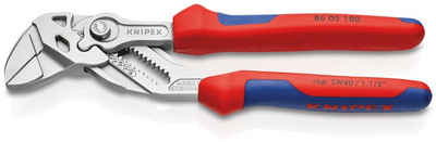 Knipex Zangenschlüssel 86 05 180 Zange und Schraubenschlüssel in einem Werkzeug, 1-tlg., verchromt, mit Mehrkomponenten-Hüllen 180 mm