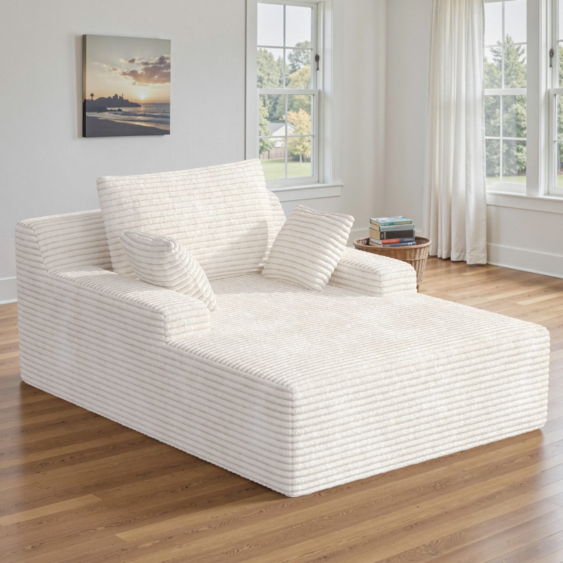 HawthyHome Schlafsofa Cordstoff Relaxsofa mit 2 Kissen, 1 Teile, 172x129x40 cm Bequeme Liegesofa für Wohn- und Schlafzimmer
