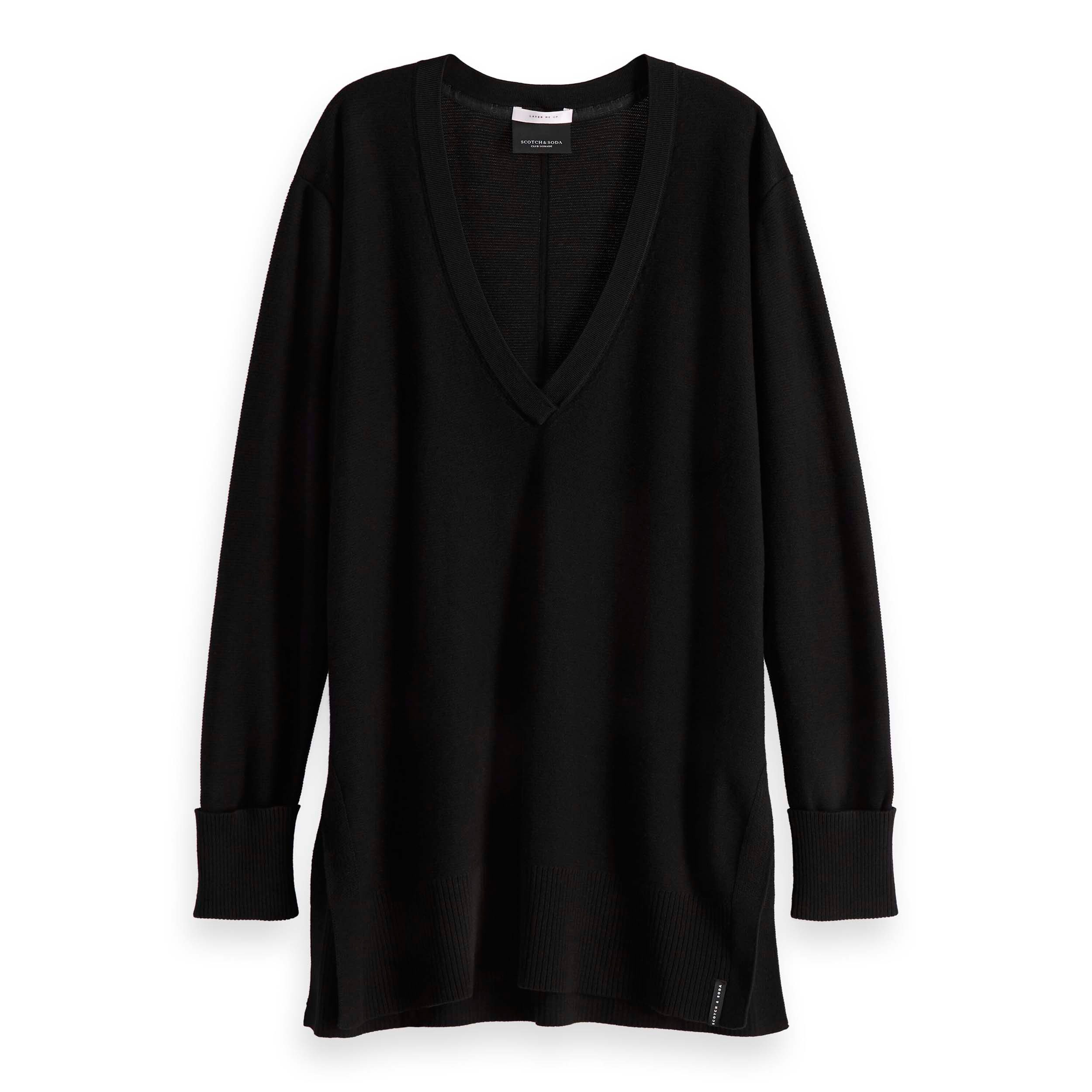 Fleecepullover Maison Scotch Damen Pullover Easy V-Neck Knit 150742