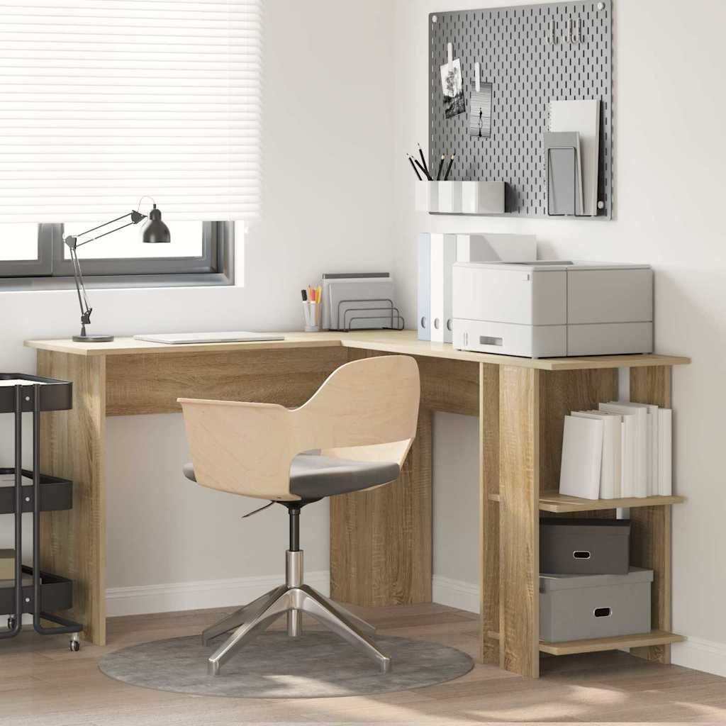 vidaXL Schreibtisch Eck-Schreibtisch Sonoma-Eiche Holzwerkstoff 140 x 113,5 x 75 cm (1-St)