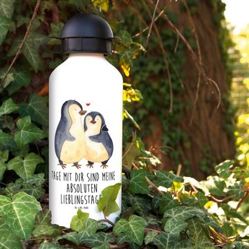 Mr. & Mrs. Panda Trinkflasche Pinguin umarmen - Weiß - Geschenk, Liebe, Seevogel, Jungs, Mädchen, T, Bruch- und auslaufsicher