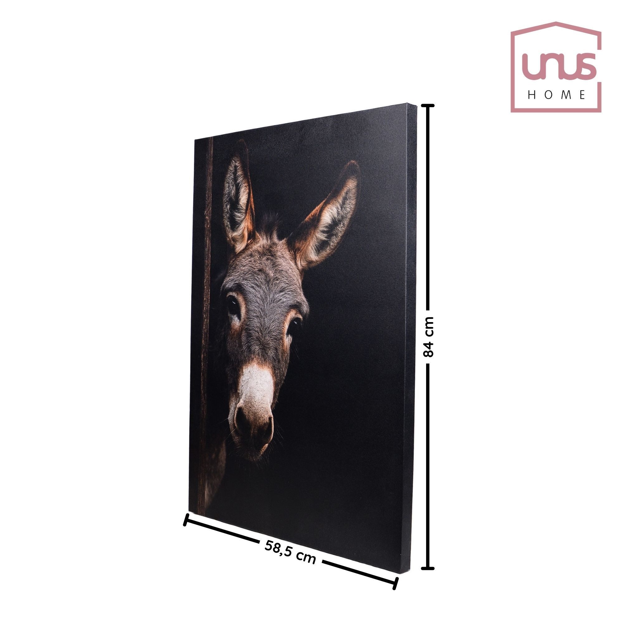 UNUS HOME Wanddekoobjekt (60 cm hoch), Tierportrait, Deko, Wandbild, Leinwand, Tier