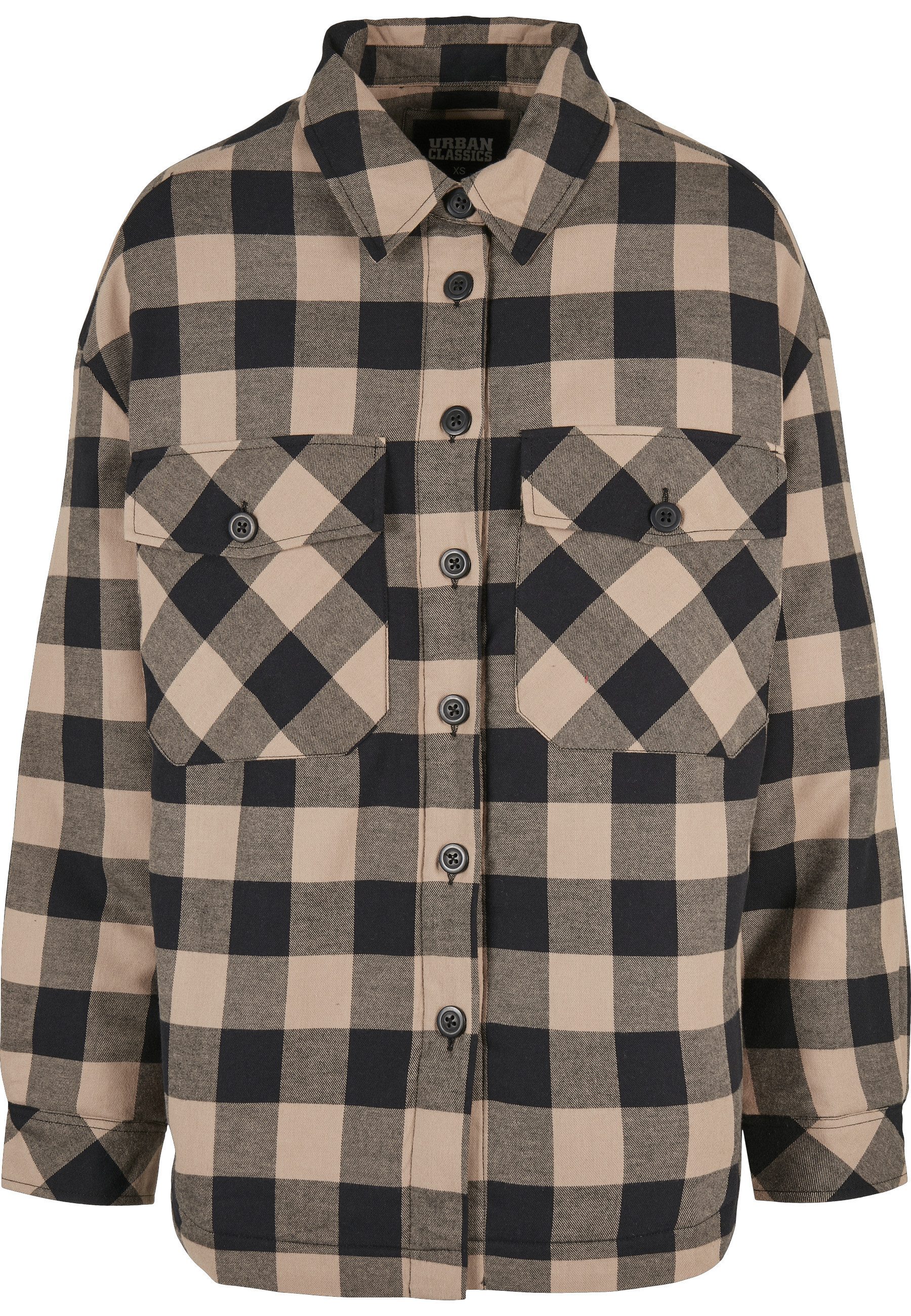 URBAN CLASSICS Hemdjacke Urban Classics Damen Ladies Flanell Padded Overshirt (1-St)