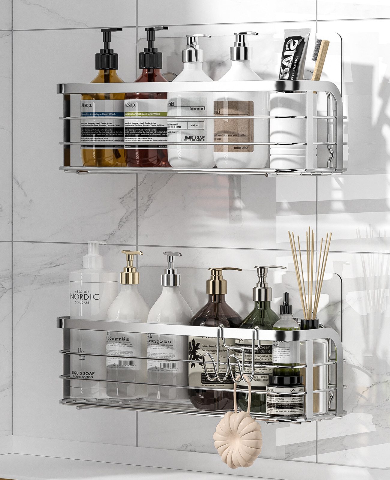 Elegear Duschablage Duschregal ohne Bohren, 2 Stück shampoo halter bad, bad günstig online kaufen