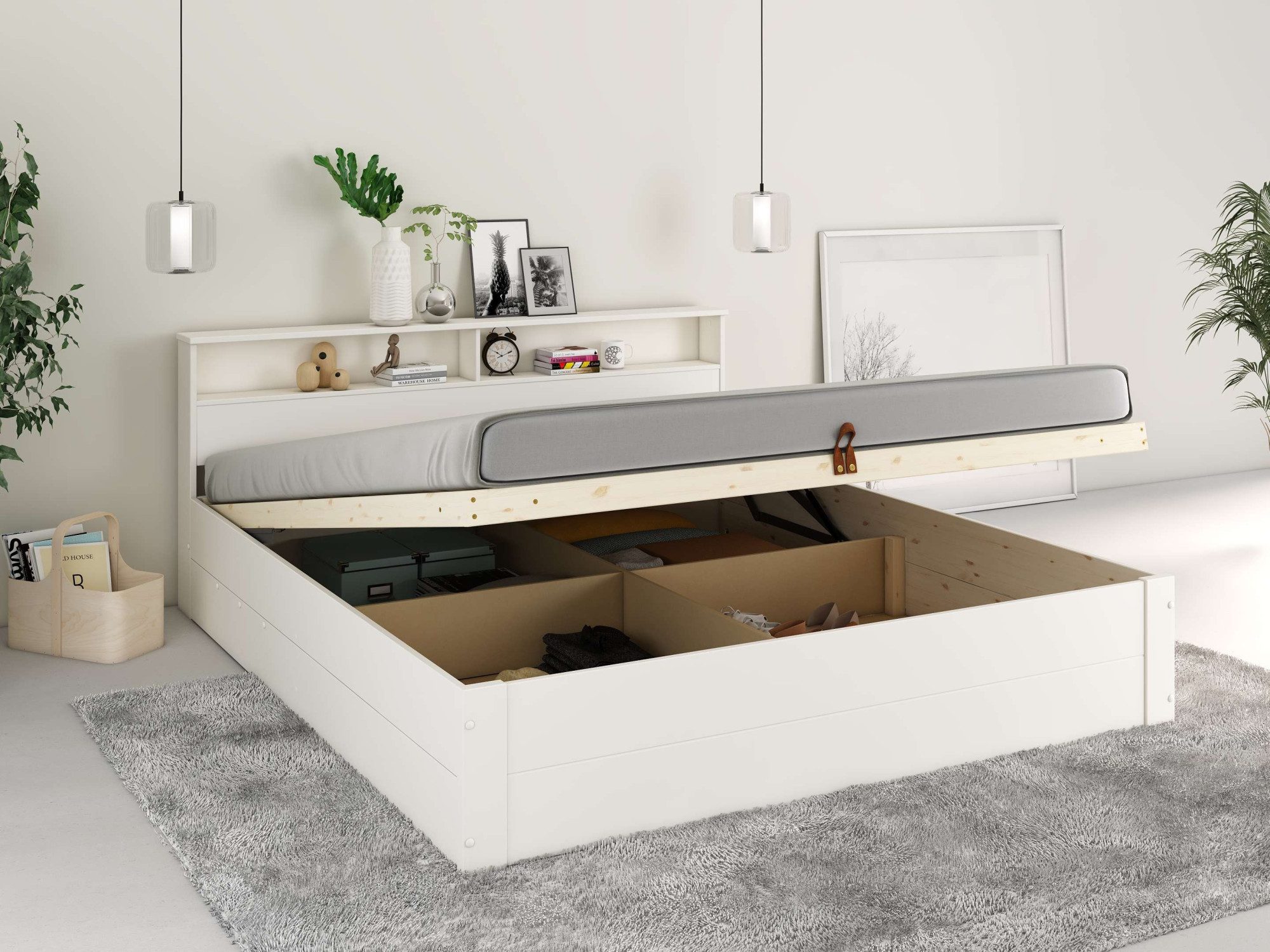 Home affaire Stauraumbett MAREILLES (140x200cm), Massivholz, günstig online kaufen