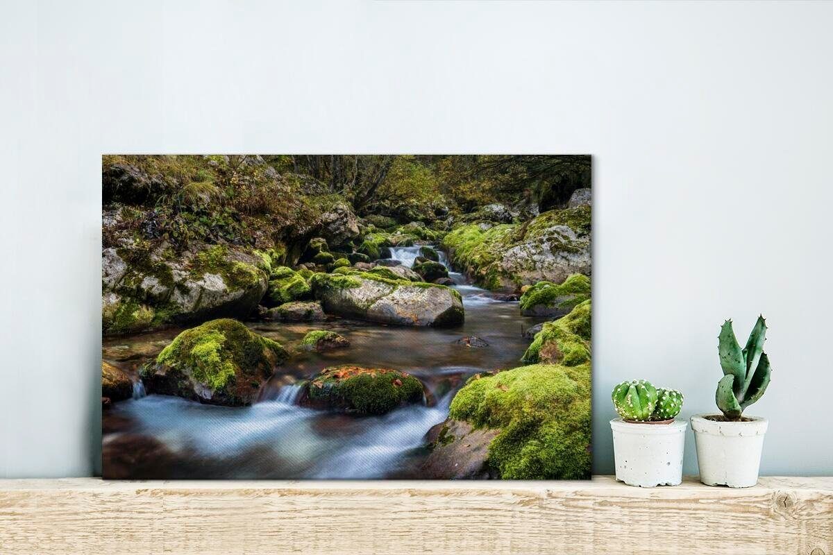 St), im Triglav-Nationalpark, (1 Wanddeko, OneMillionCanvasses® Slowenien, cm Leinwandbild Geprägte 30x20 Aufhängefertig, Felsen Leinwandbilder, Wandbild