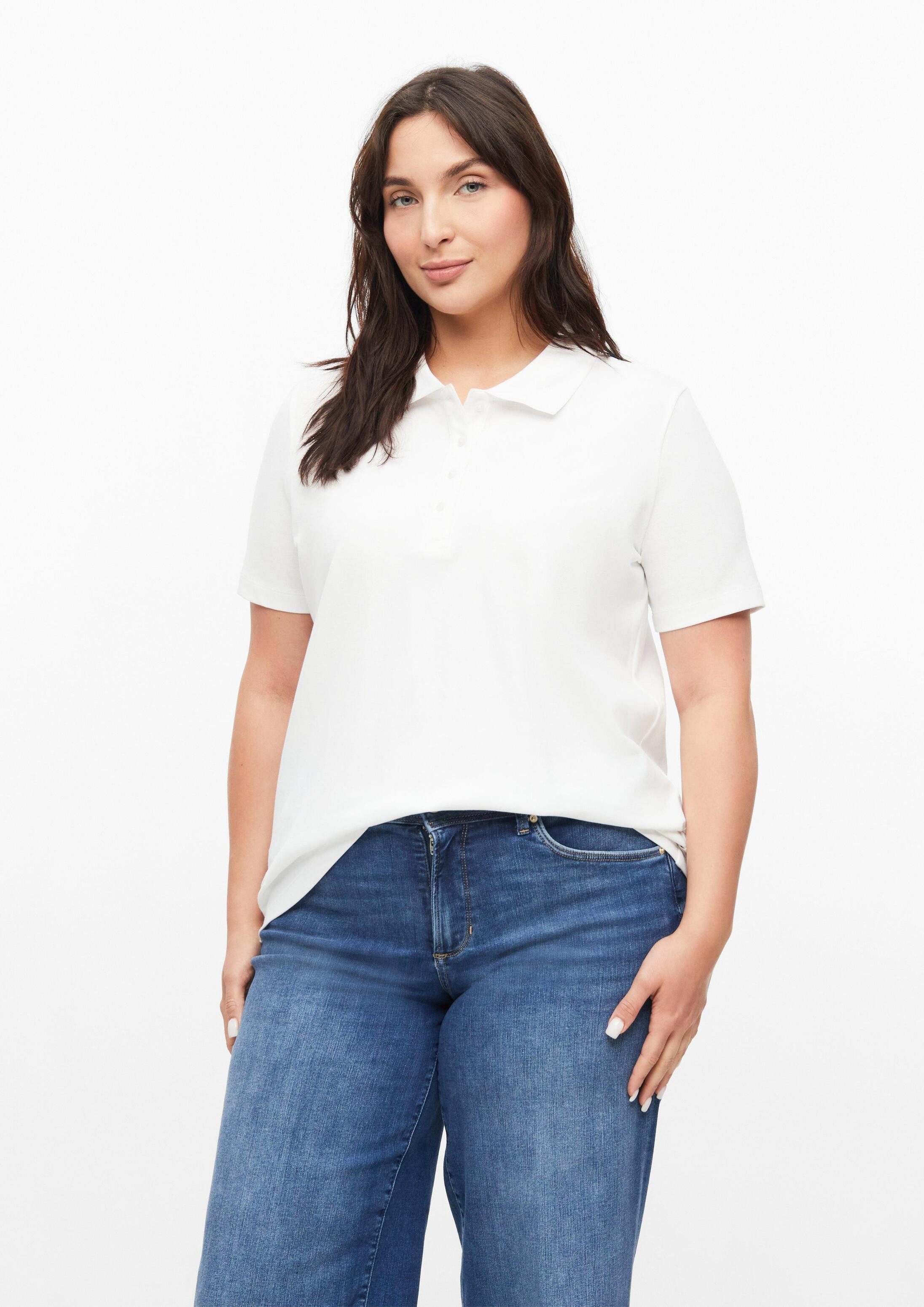 s.Oliver Kurzarmshirt Polo-Shirt Poloshirt aus Baumwollpiqué