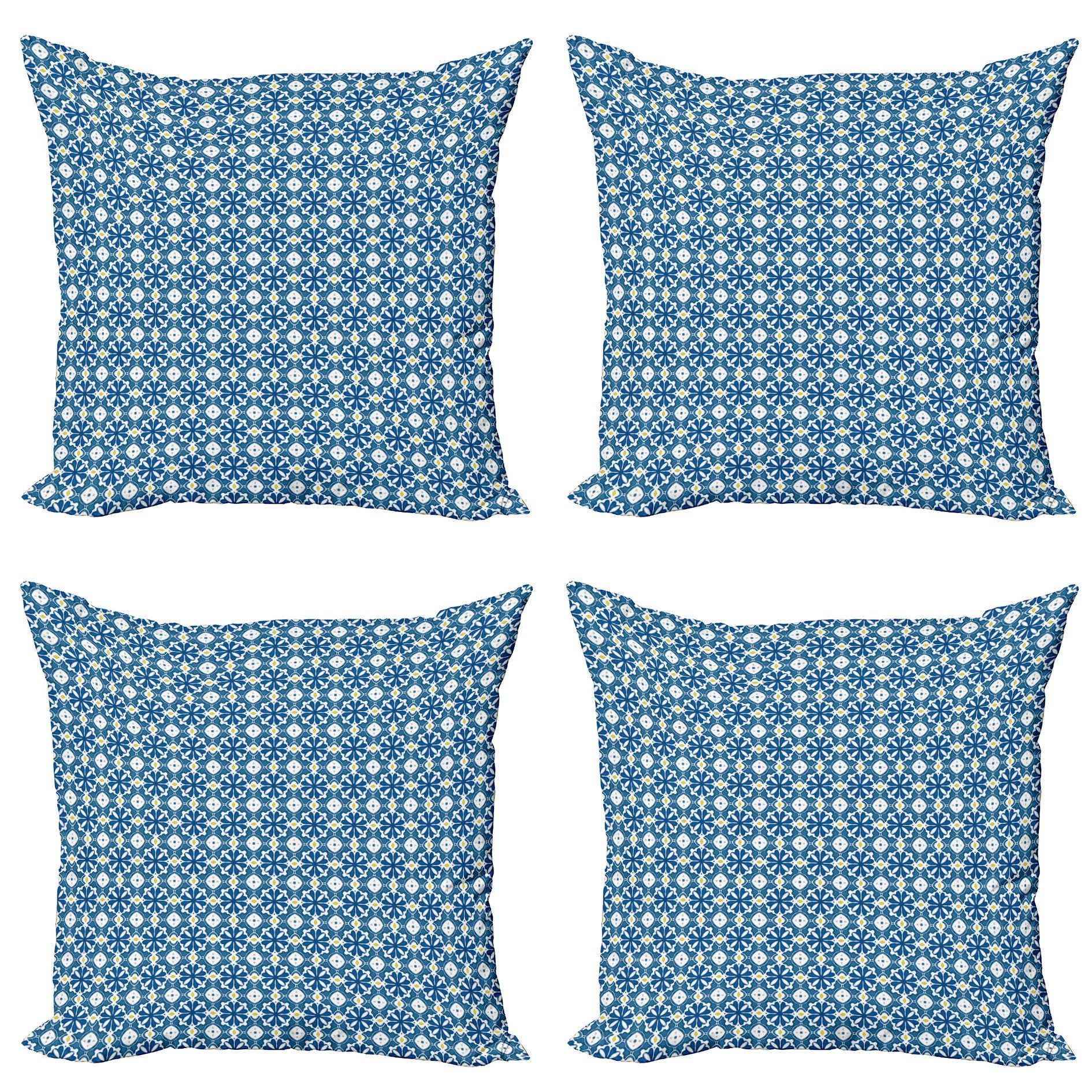 Kissenbezüge Modern Accent Doppelseitiger Digitaldruck, Stück), Abakuhaus Gelb (4 Blau und Azulejos