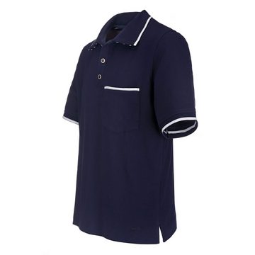 modAS Poloshirt Herren T-Shirt mit Knopfleiste mit 3 Metall-Knöpfen und Brusttasche