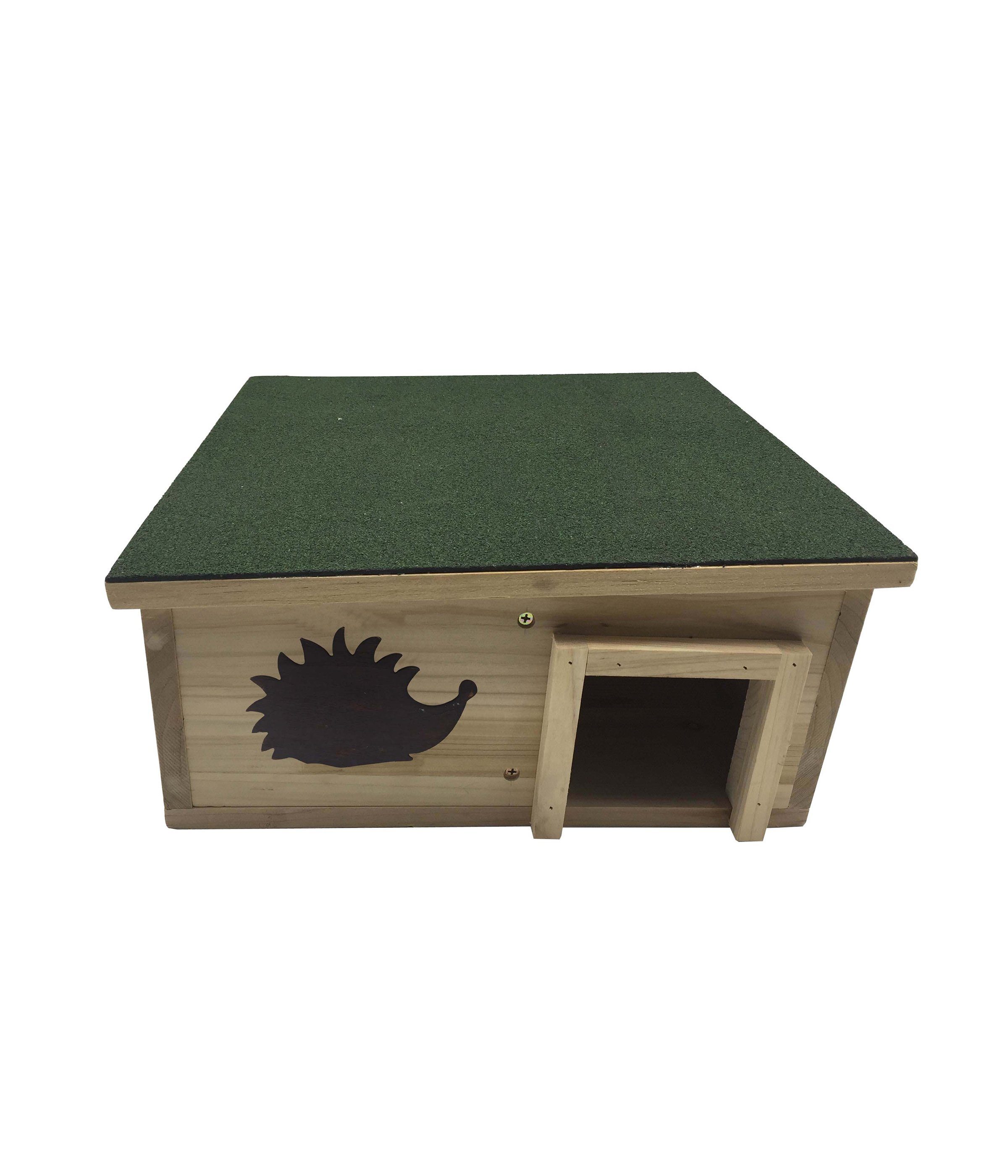 Thumbnail - Dehner Igelhaus Natura Premium Igelhotel Karlie, 40 x 40 x 19 cm, Tannenholz, Sicherer, warmer Unterschlupf für Igel im ...