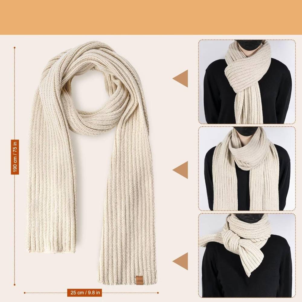 Blusmart Mütze & Schal Wintermütze, Schal und Handschuhe für Damen (Touchscreen-Handschuhe, 3-tlg., Bequem und warm) Für winterliche Outdoor-Aktivitäten wie Ski – Bild 5 von 5