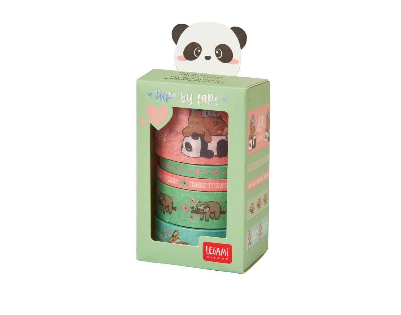 Legami Klebeband 5 Papier-Klebebänder im Set - Tape by Tape - Cute Animals