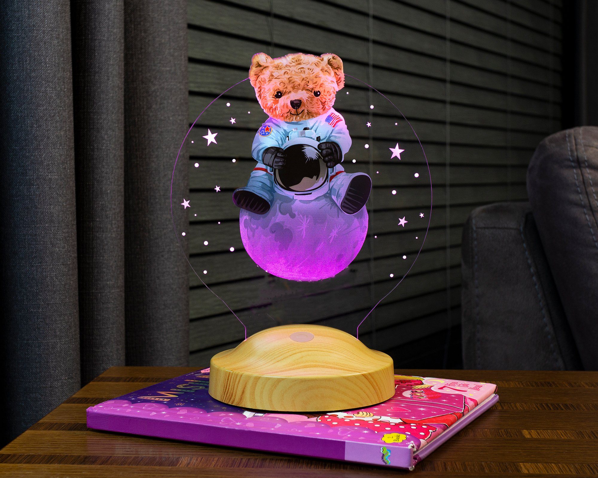 Farben Geschenke Nachttischlampe Teddybär Teddybaer Druck 3D Babys, UV Geschenkelampe fest Geburtstagsgeschenk, integriert, Leuchte Geschenk für Licht 7 Kinder