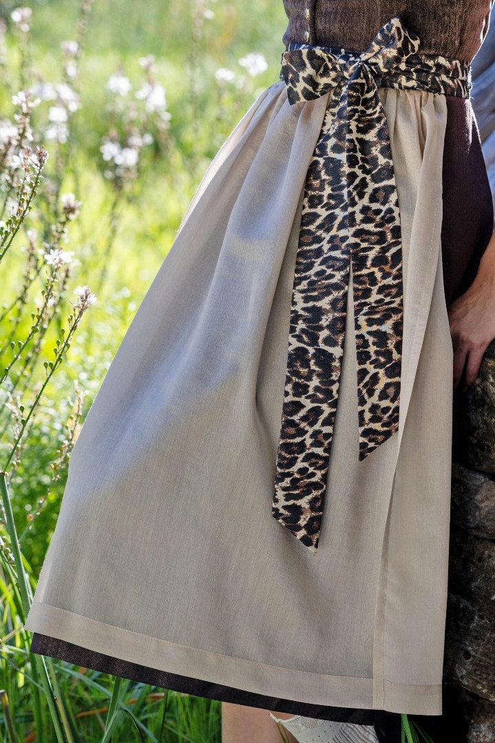 MarJo Dirndl Samt Dirndl 2tlg. - OBERHOFEN - espresso-taupe/leo