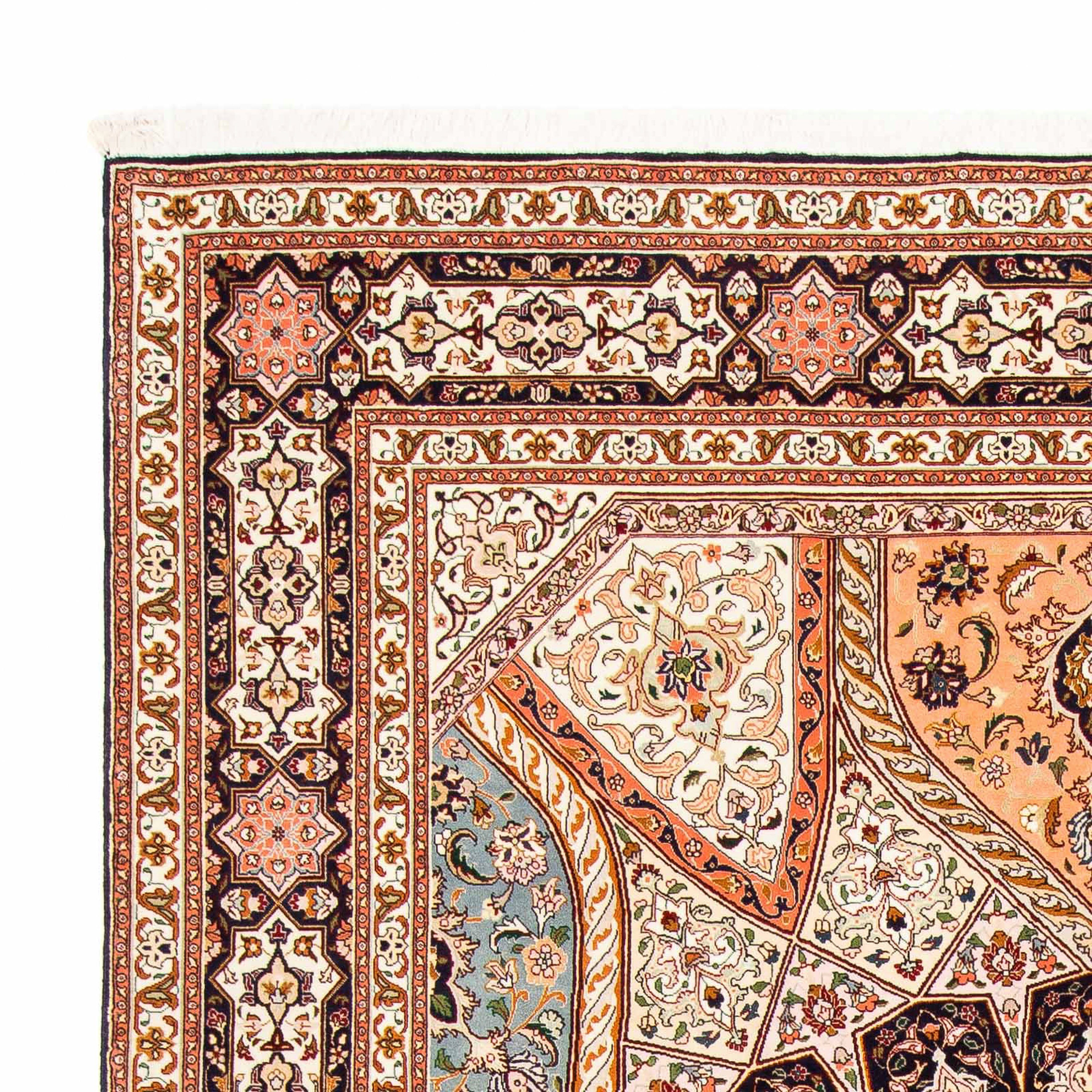 Orientteppich Perser Zertifikat 305 mit Royal mehrfarbig, Wohnzimmer, morgenland, - rechteckig, Handgeknüpft, - - 208 Einzelstück Täbriz mm, Höhe: cm - x 7