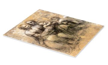 Posterlounge Forex-Bild Leonardo da Vinci, Jungfrau und Kind mit St. Anna, Malerei