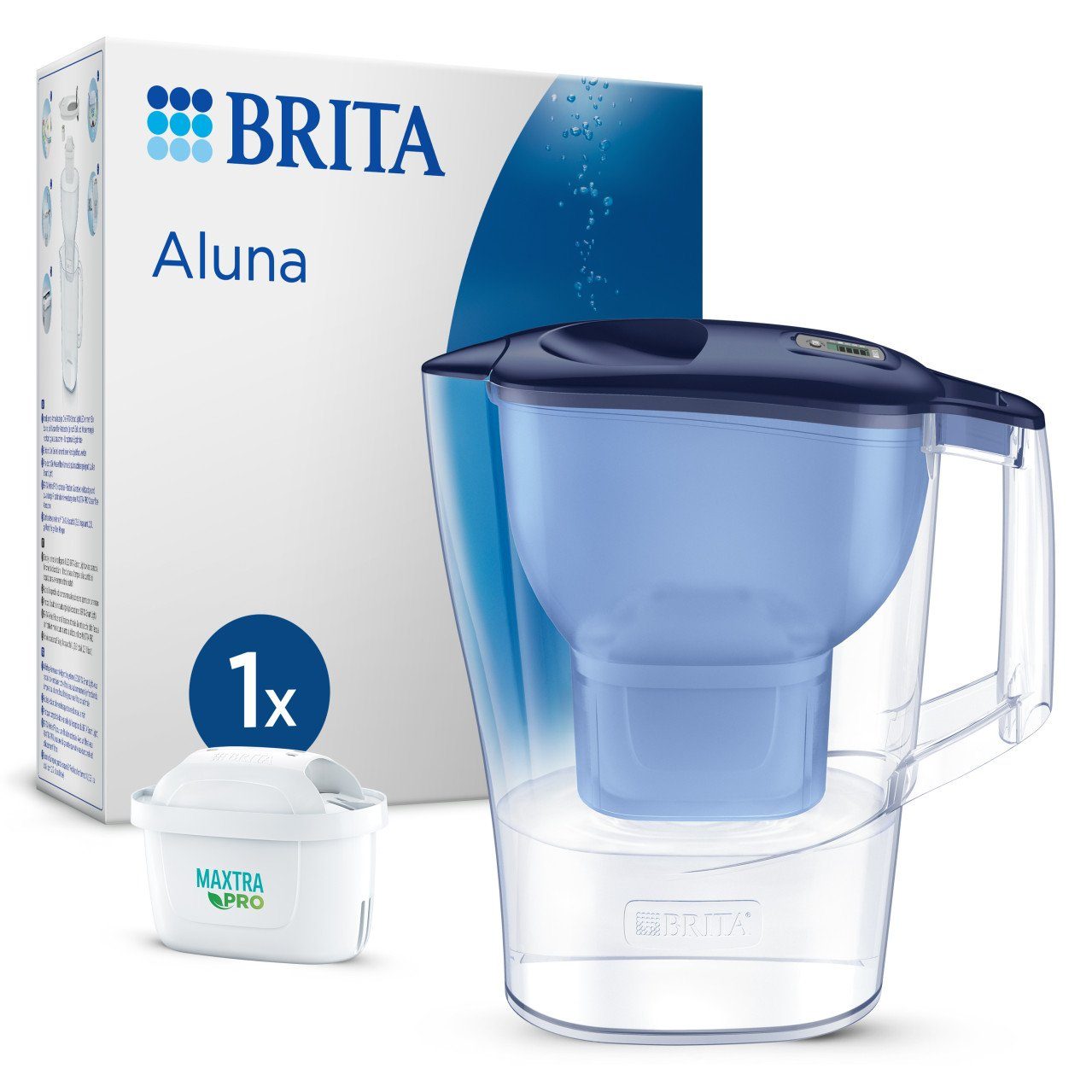 BRITA Wasserfilter Brita Wasserfilter-Kanne Aluna blau 2,4 l