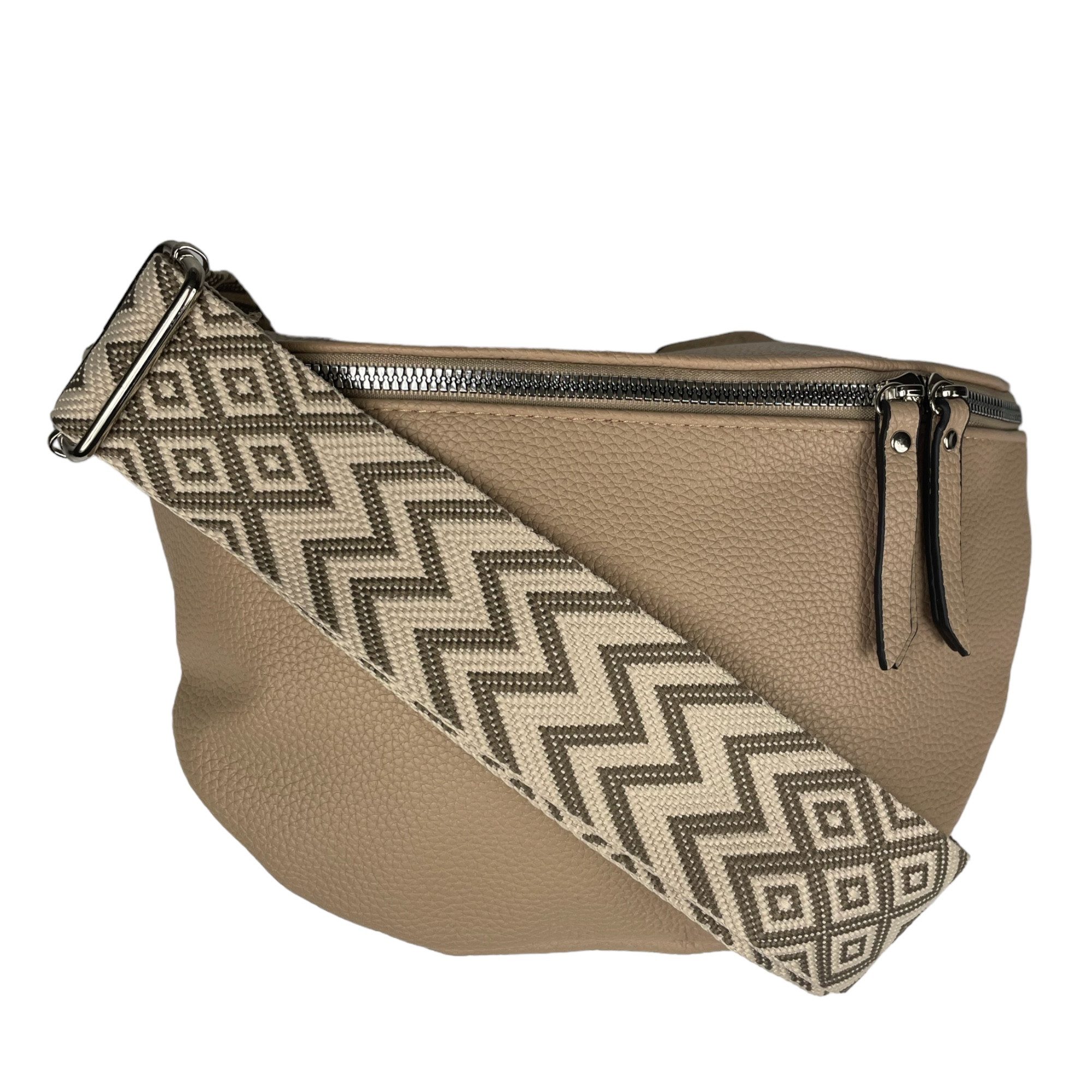 Taschen4life Umhängetasche moderne Bauchtasche Brusttasche Gürteltasche, CrossBody Bag, Bodybag Schultertasche, breiter Muster Stoffgurt/Umhängeband