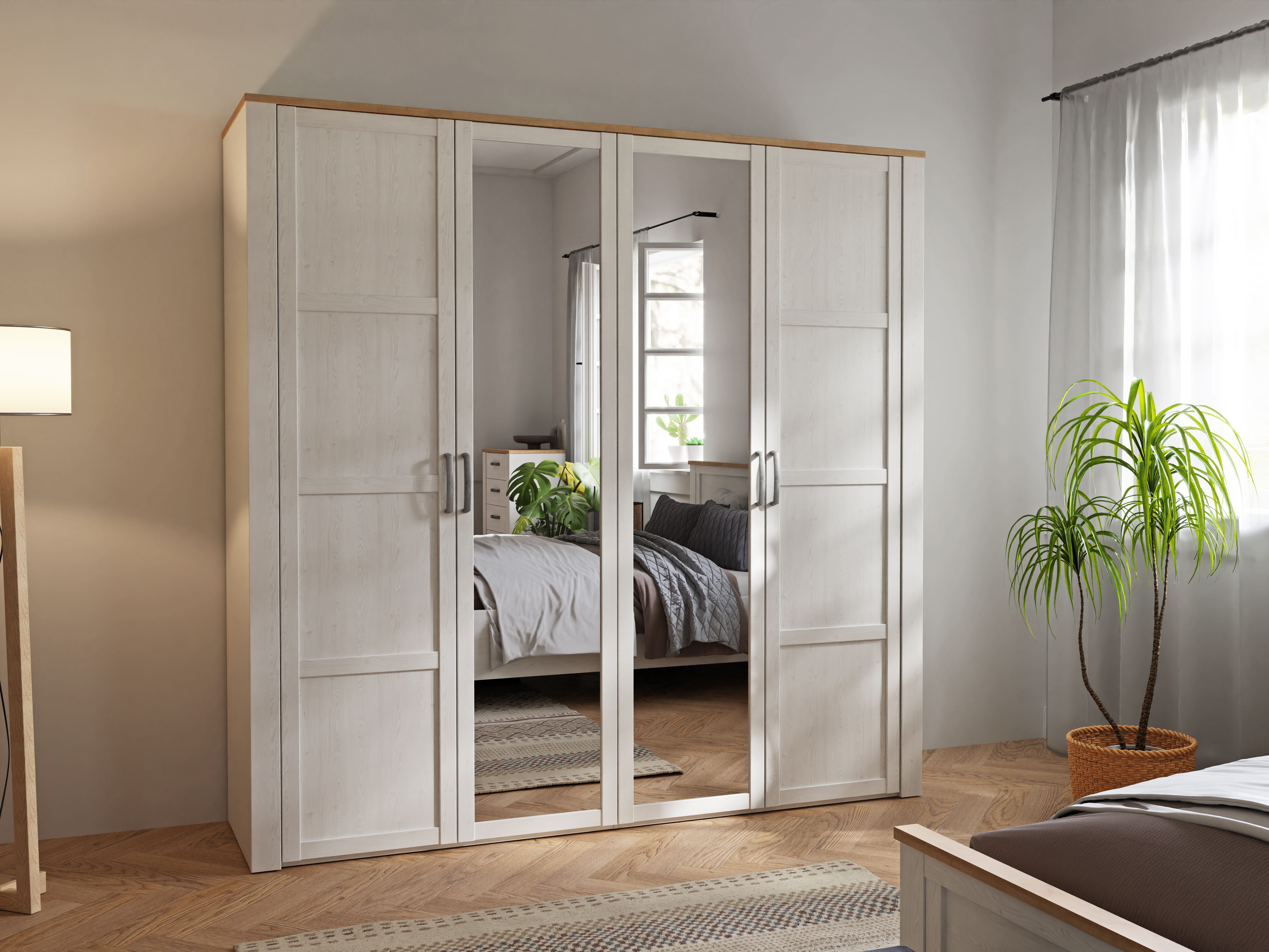 FORTE Kleiderschrank Bohol Höhe 214 cm, Spiegeltüre, SoftClose
