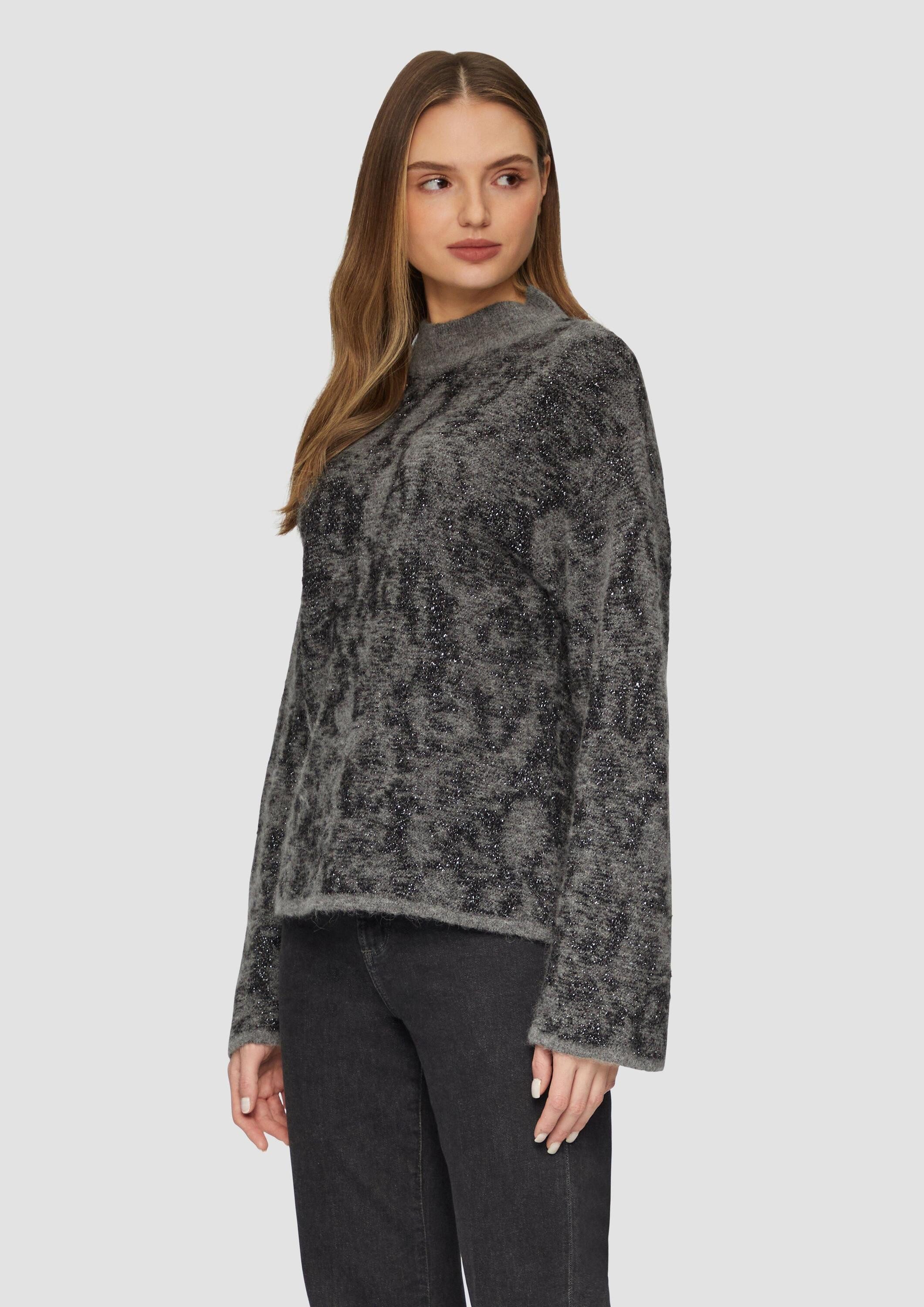 s.Oliver Longpullover Strickpullover Gemusterter Strickpullover mit Glitzer günstig online kaufen
