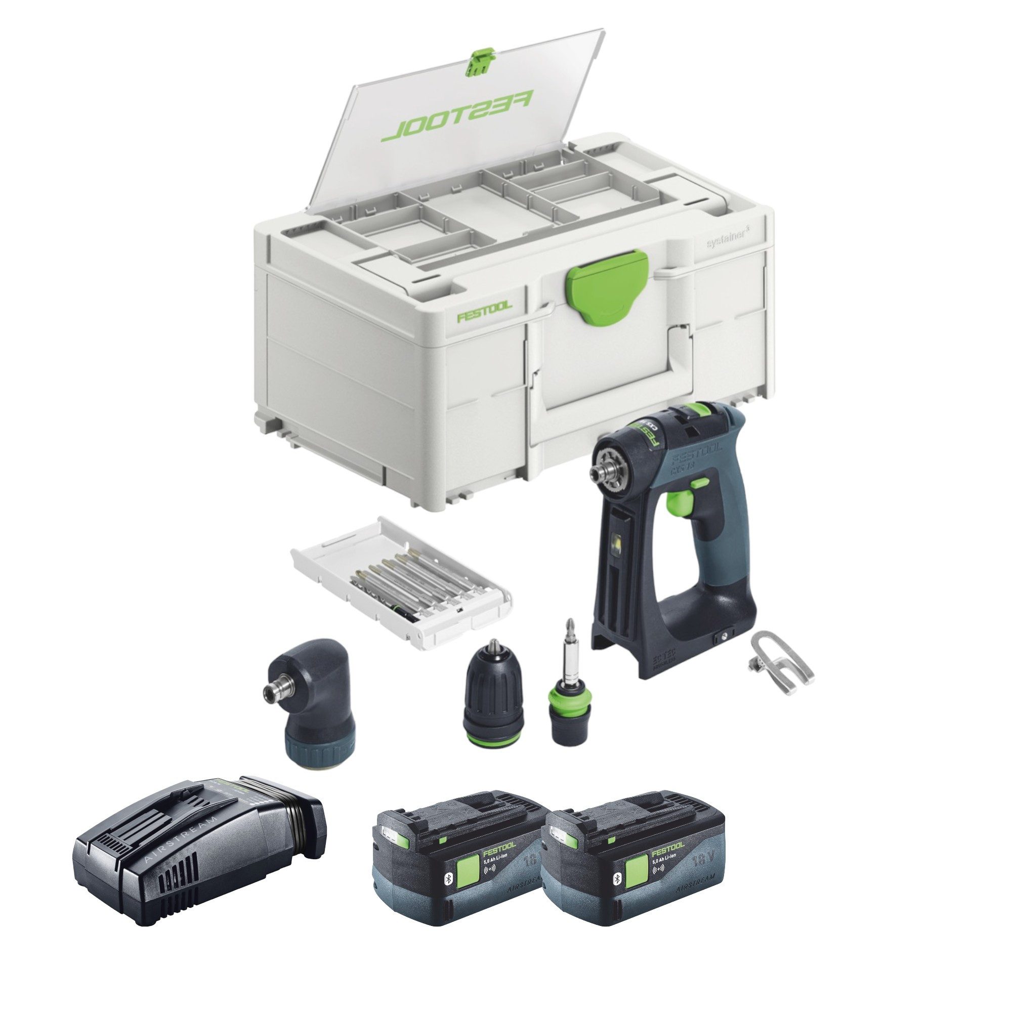 FESTOOL Akku-Schrauber Festool CXS 18-Basic-Set Akku Bohrschrauber 18 V 40 Nm Brushless (577