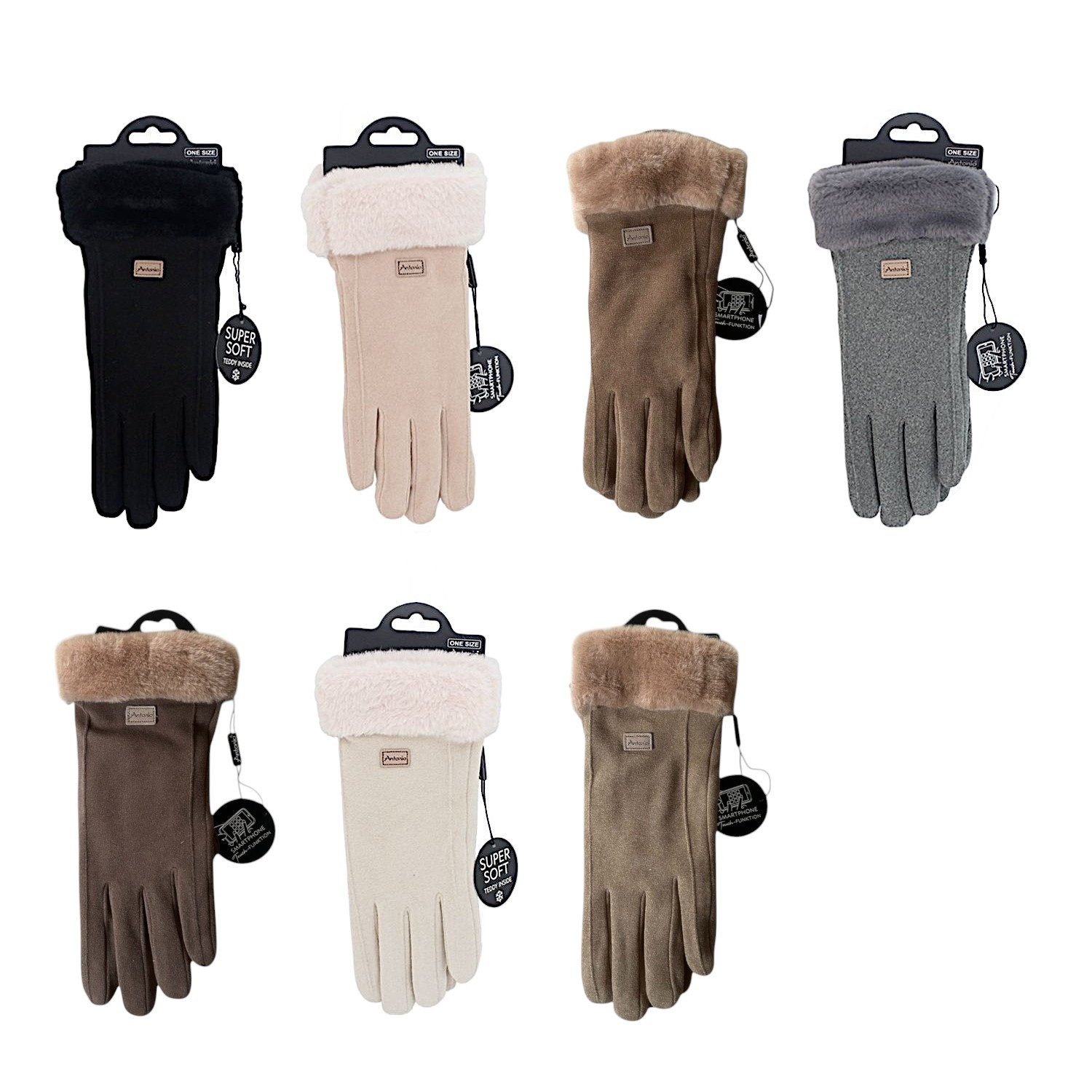 Antonio Strickhandschuhe Wildlederoptik "NY Style" Suede günstig online kaufen
