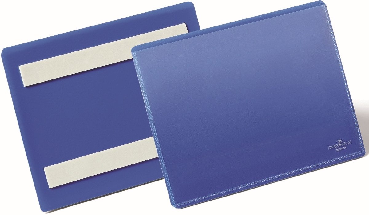 Fächermappe Etikettentaschen selbstklebend A6 quer blau VE=50 Stück