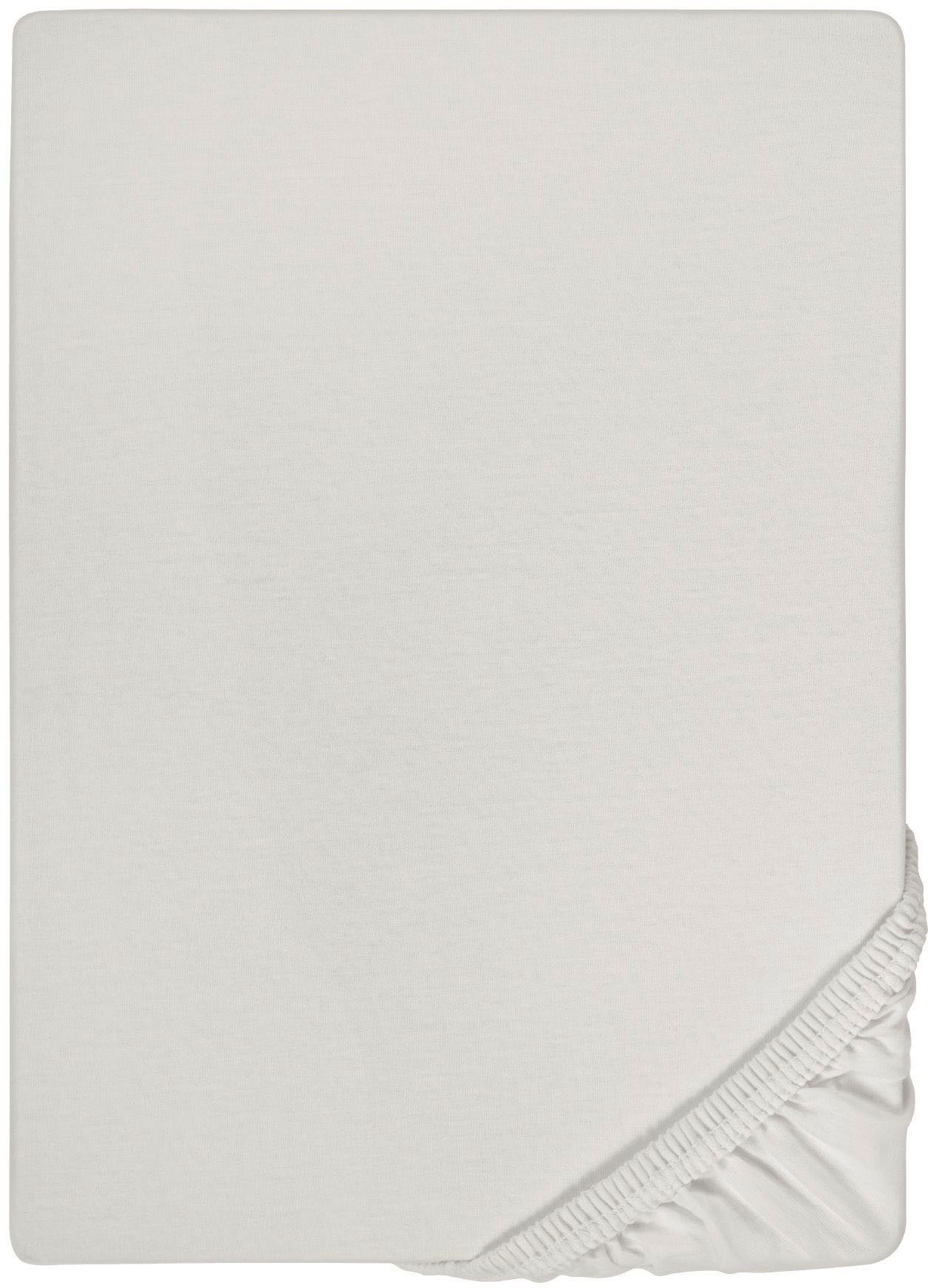 Biberna Spannbettlaken 0077866 Deluxe Jersey-Elastic Spannbetttuch 97% Baumwolle, Jersey-Elasthan, Gummizug: rundum, (1 Stück), Jersey mit Elasthan, Rundumgummi, bügelfrei, ab Größe 90 x 190 cm i