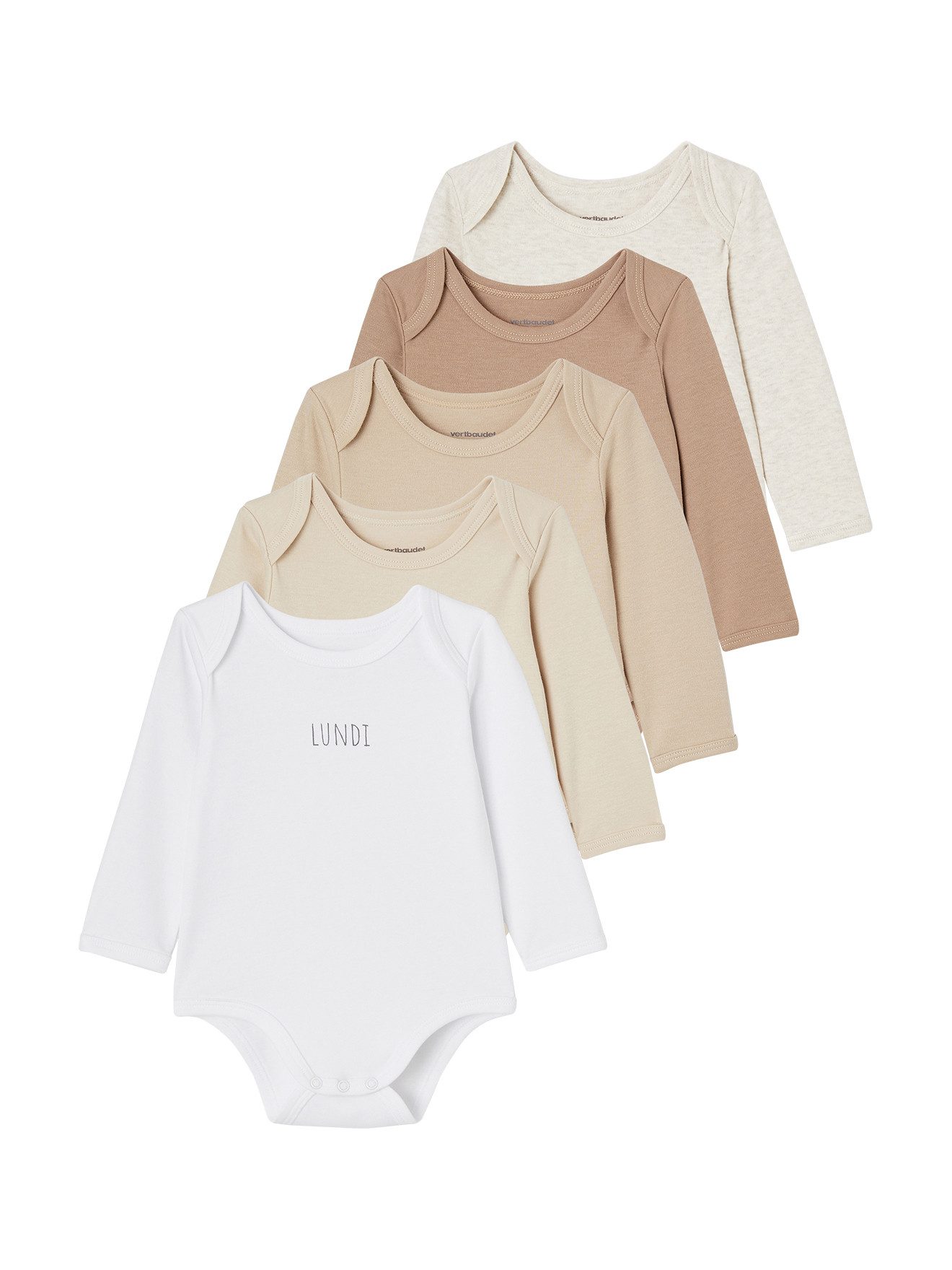 Langarmbody 5er-Pack Baby Langarm-Bodys in Schlupfform BASIC
