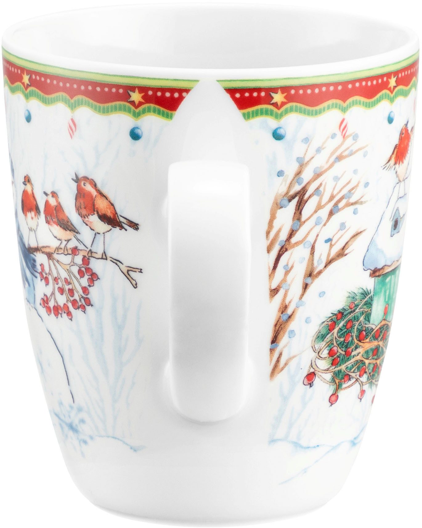 Seltmann Weiden Becher Life - Schneemann, 1-tlg., Porzellan, Becher mit Henkel 0,40 l und weihnachtlichem Dekor