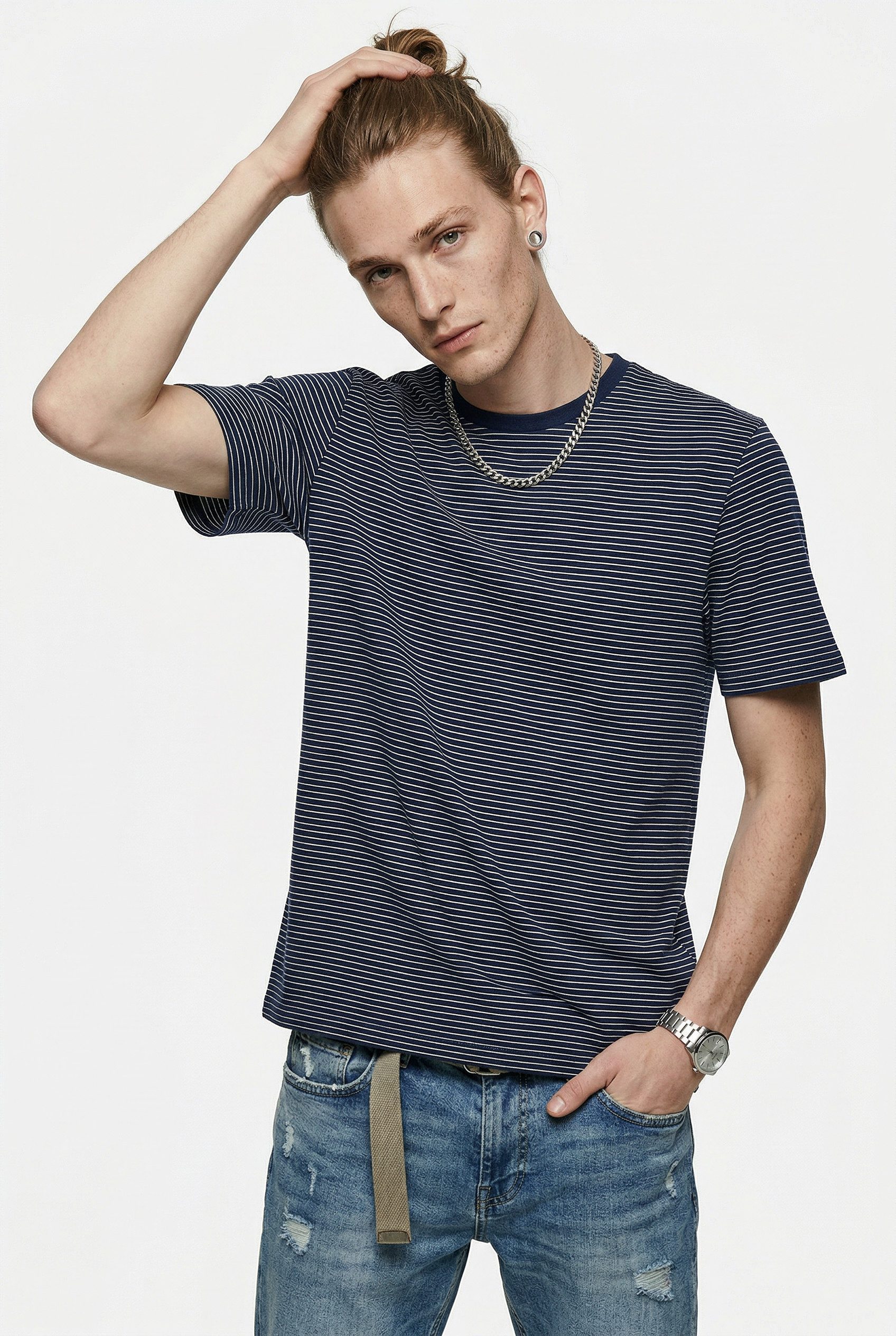 ONLY & SONS Rundhalsshirt ONSFRED LIFE RLX SS STRIPE TEE NOOS