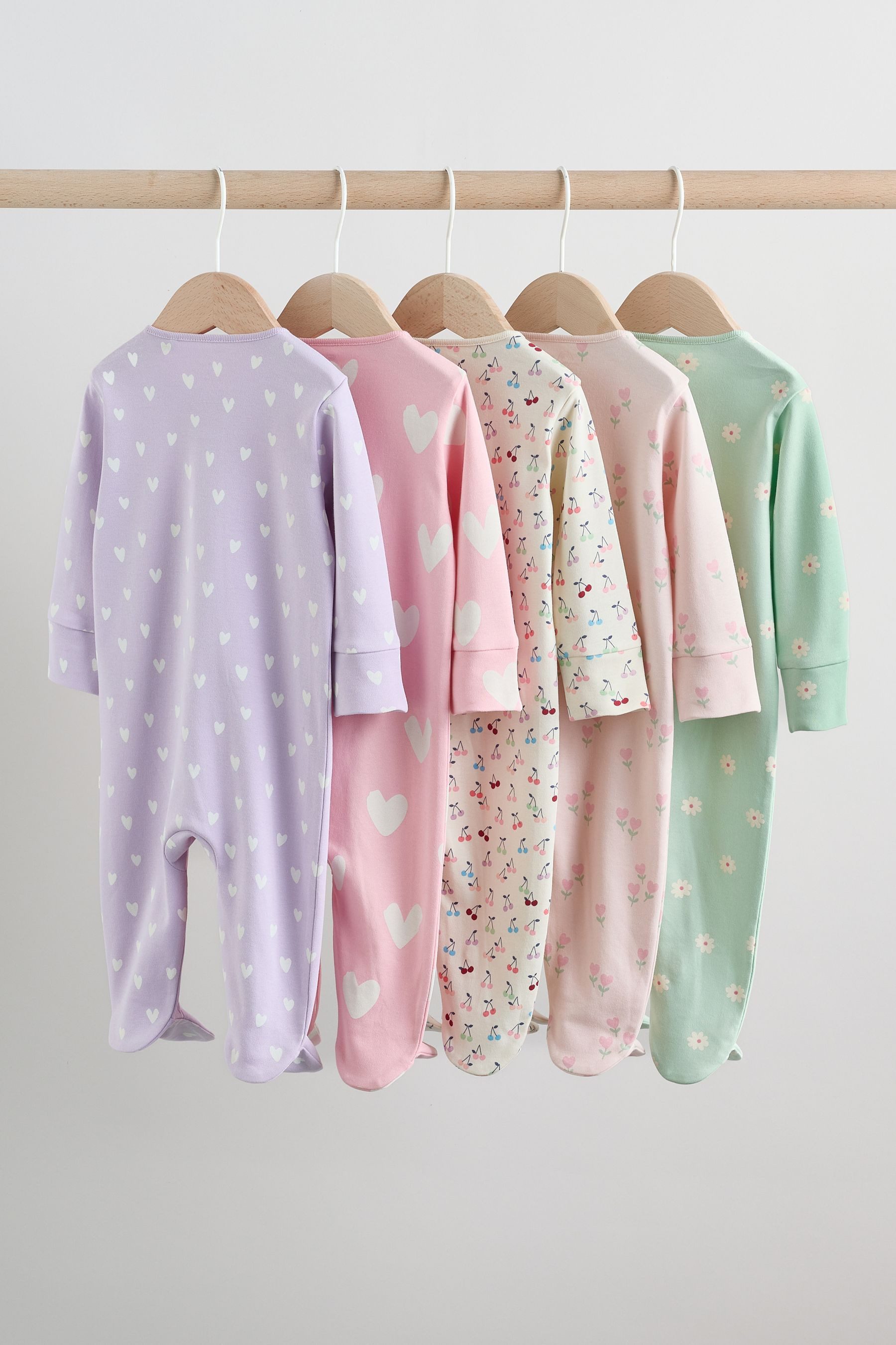 Next Schlafoverall Babyschlafanzüge mit Zweiwege-RV, 5er-Pack (5-tlg)