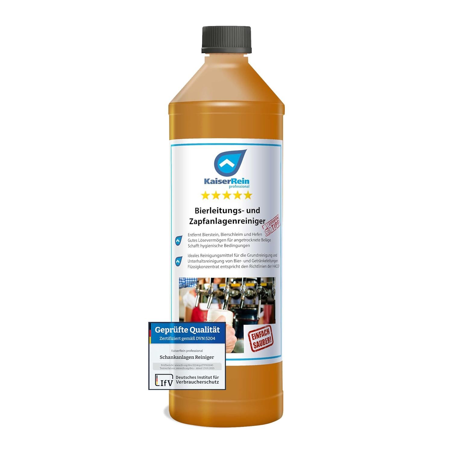 KaiserRein Bierleitungs- und Zapfanlagenreiniger Reinigungskonzentrat (chlorfrei, alkalisch, HACCP-konform, für Schankanlagen)