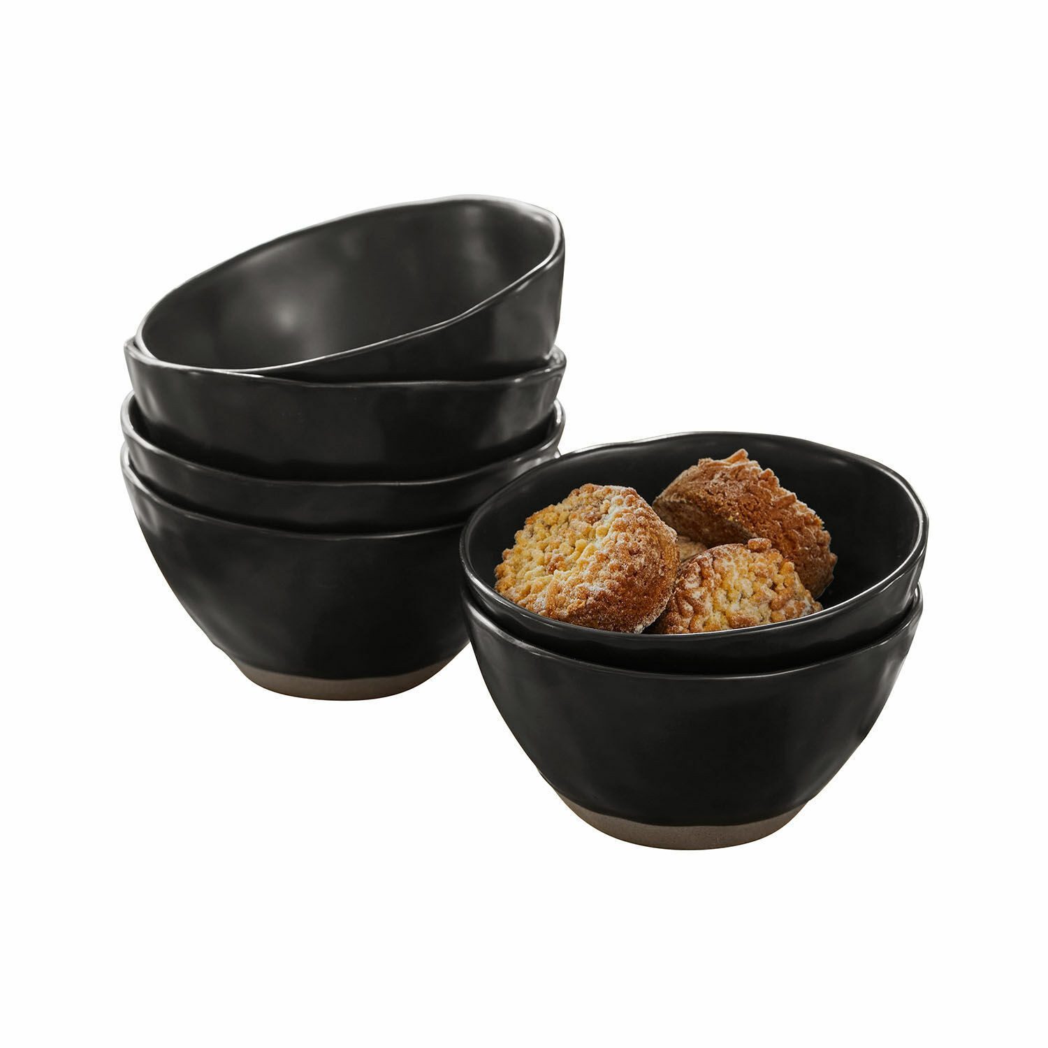 Mirabeau Geschirr-Set Schüssel 6er Set Biarré schwarz, Steinzeug