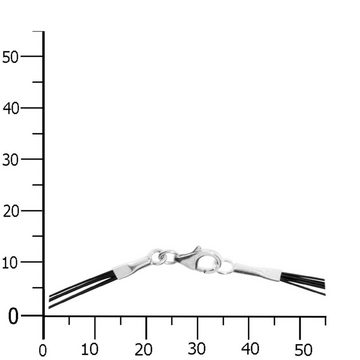 OSTSEE-SCHMUCK Edelstahlkette - Nyloncollier 5-reihig -schwarz- - Edelstahl - Ve (1-tlg)