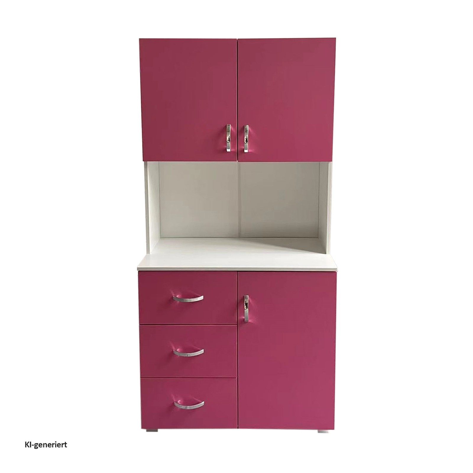 HTI-Living Kinderkleiderschrank Kinderzimmerschrank Pink Weiß (Stück, 1-St., 1 Schrank) Kleiderschrank Bücherregal 6 Regalfächer 3 Schubladen