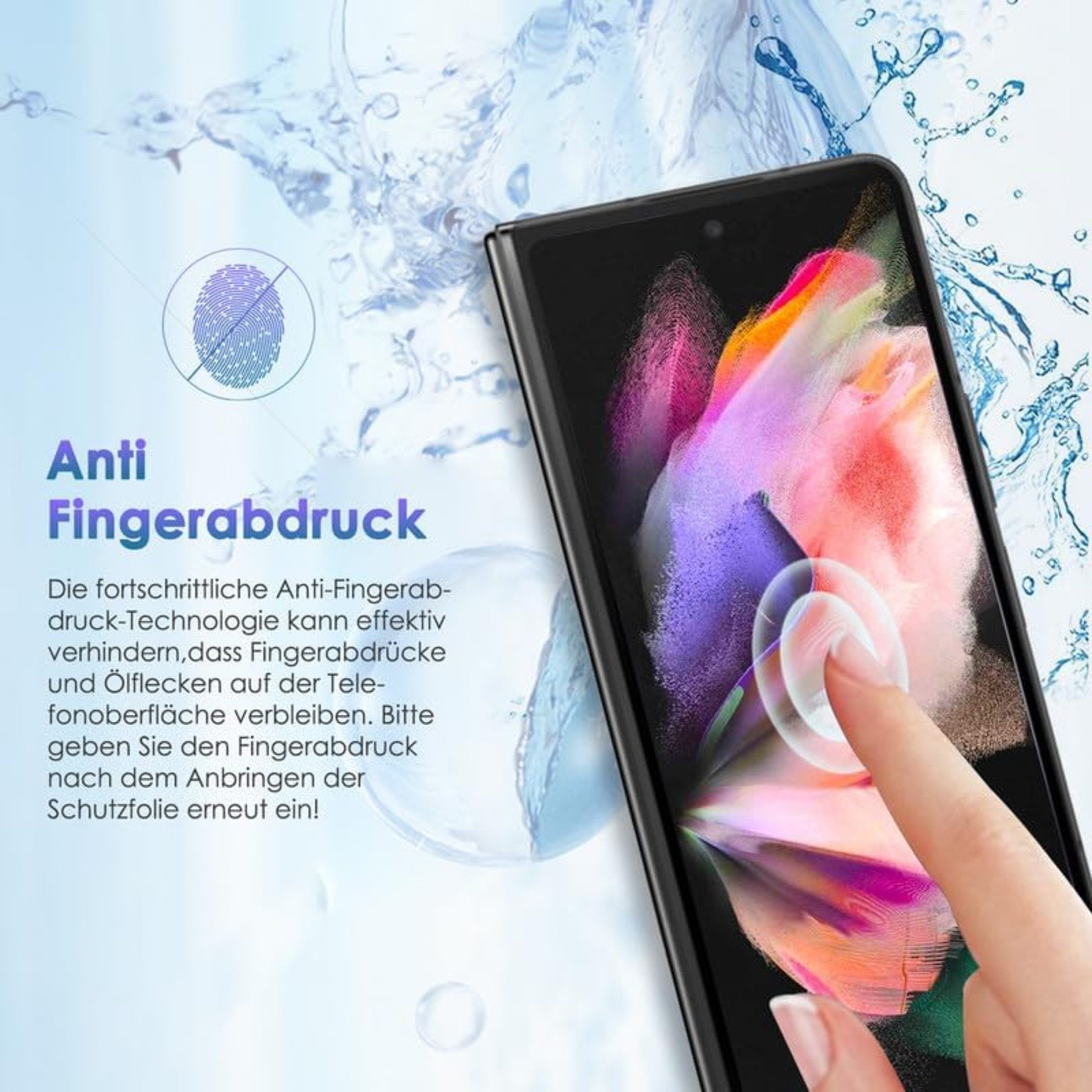 Baker Displayschutzfolie 2 Stück Schutzfolie Set Samsung Galaxy für Z Fold 3 Z Fold 4 Z Fold 5 Z Fold 6 Z Fold 7, (2 Pack), Z Fold 6 Z Fold 7
